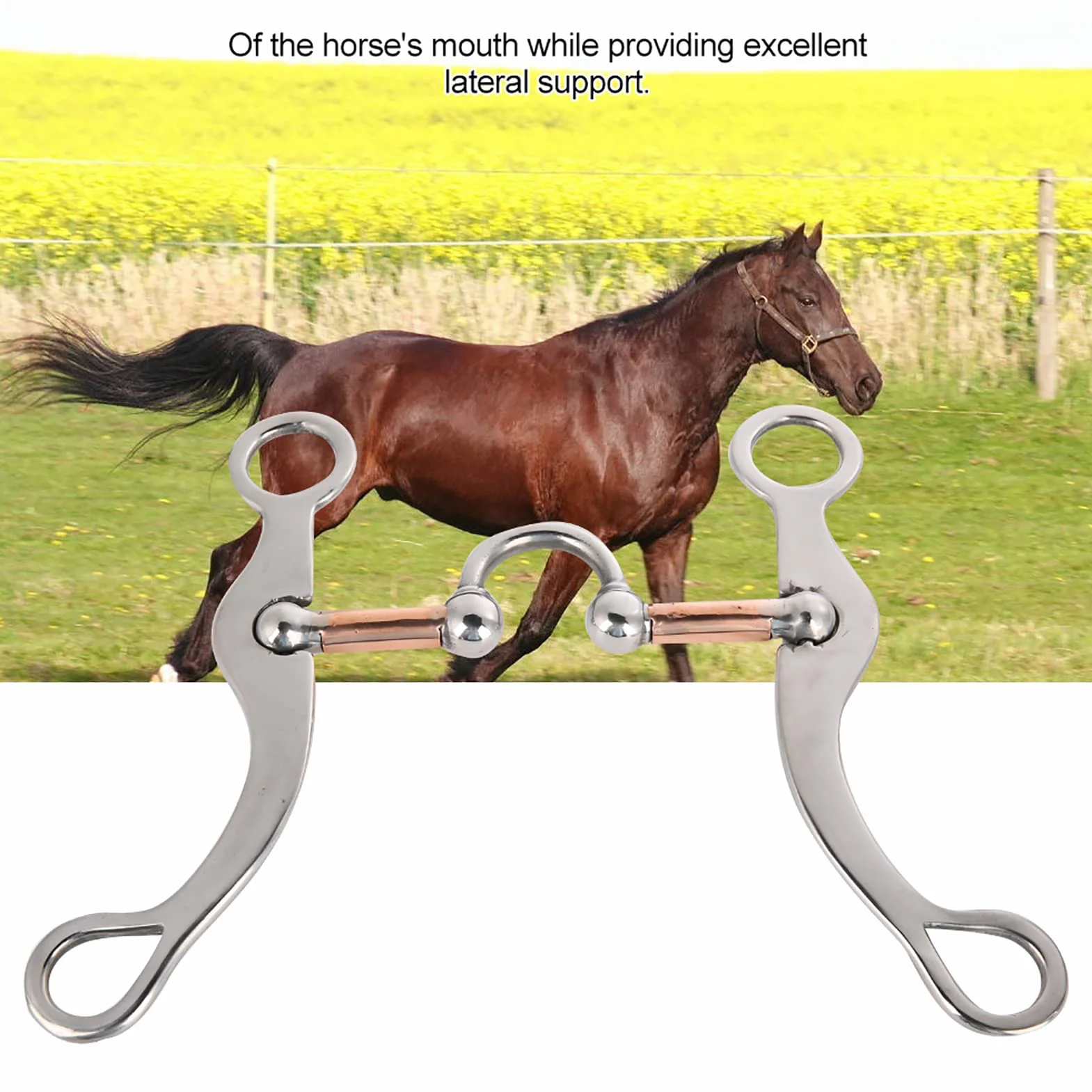 KIMISS Happy Mouth Roller Broca de Espesor de Acero Inoxidable Rodillo de Broca de Boca Suelta para Caballo - Anillos de Acero Inoxidable Duraderos