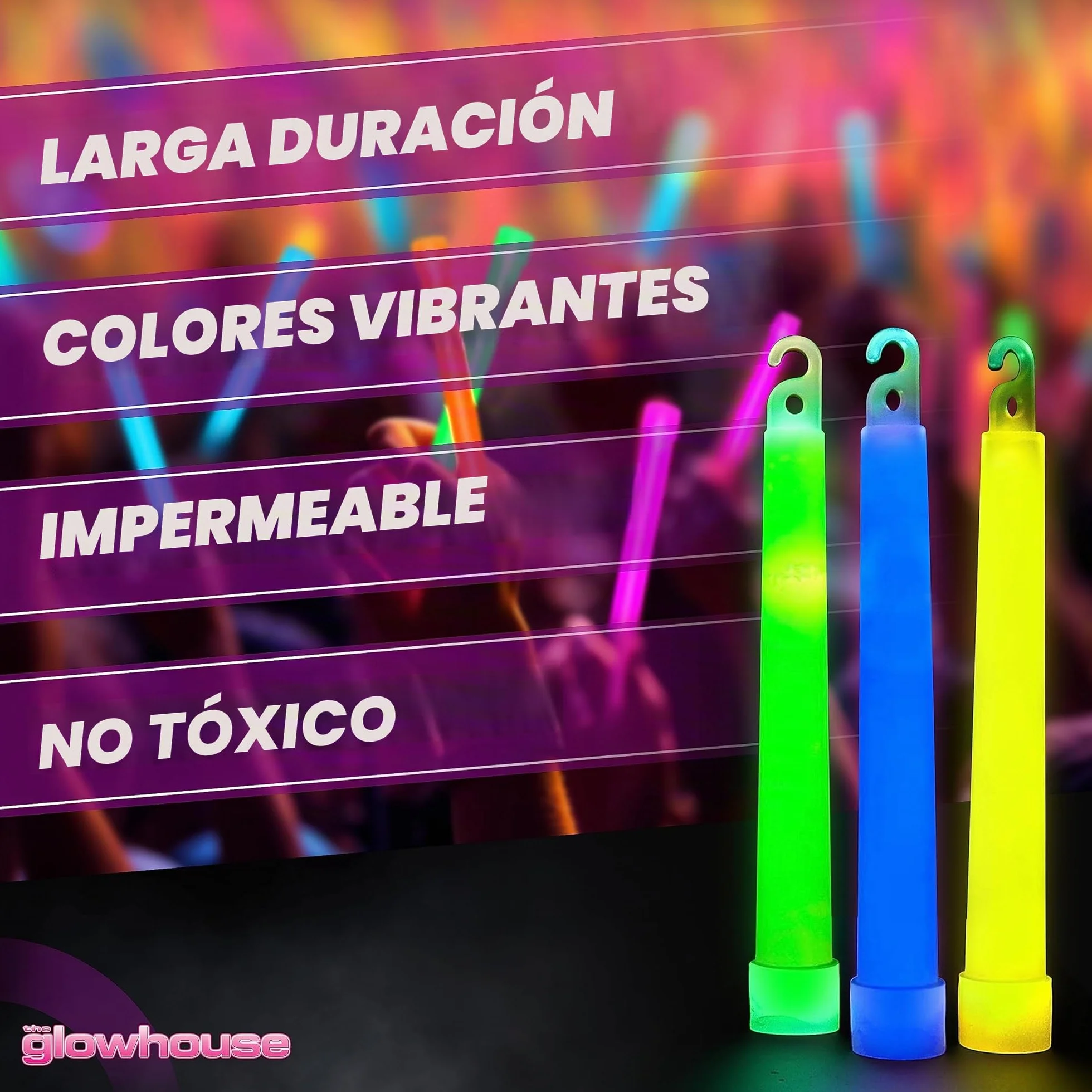 Glowhouse 10 varillas de luz brillantes emergencia 6 pulgadas duración 12 horas verde