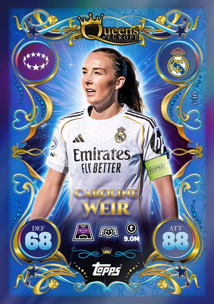 Topps UCC Match Attax 2025/26 Update Eco Pack #3 Queens of Europe 41 tarjetas 16 exclusivas edición limitada Star Girl