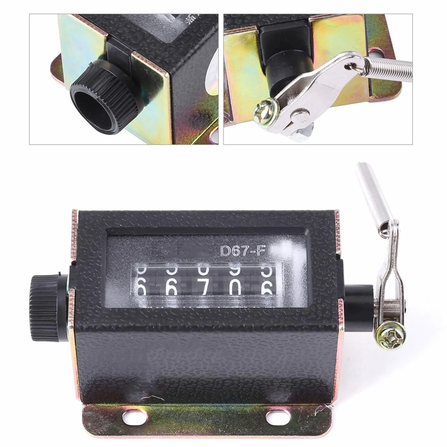 Contador Mecánico de 5 Dígitos Manual Restablecible D67-F
