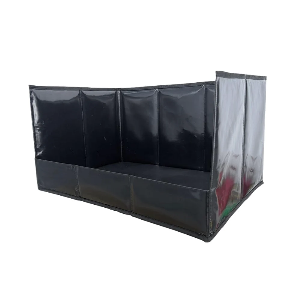 Bandeja plegable para orinal para perros con forro impermeable de cara alta, portátil para soporte de almohadilla de orina de cachorro y base de baño antisalpicaduras para perros pequeños y medianos