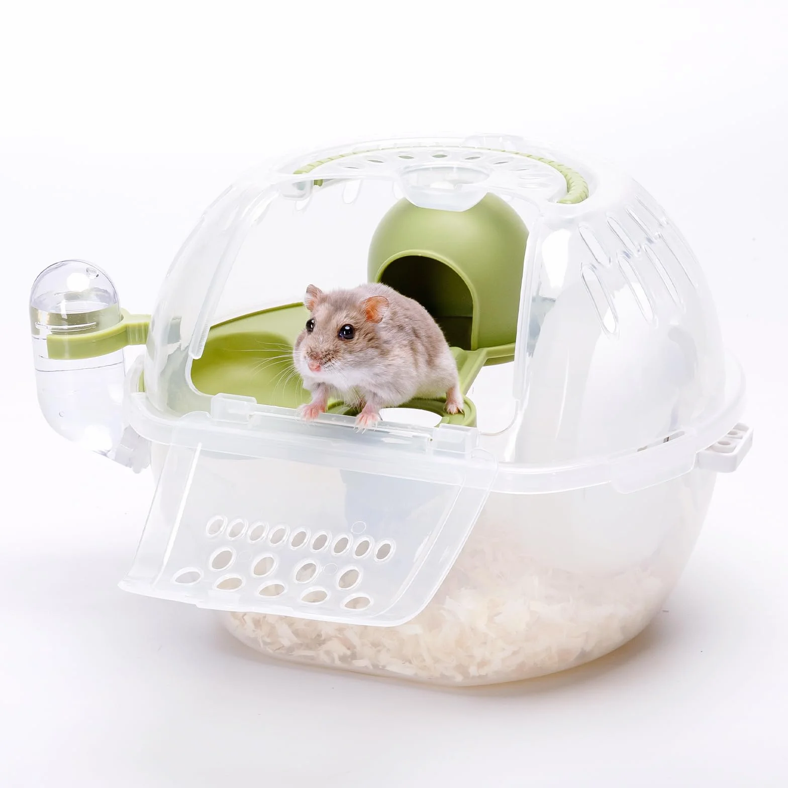 Nobleza - Jaula para Transportar Animales Pequeños, Jaulas Portadores de Hámster Portátiles, Transporte Contenedor para Conejos, Trasportín Rejillas de ventilación, Cómoda asa (L27*W20.5*H17CM)