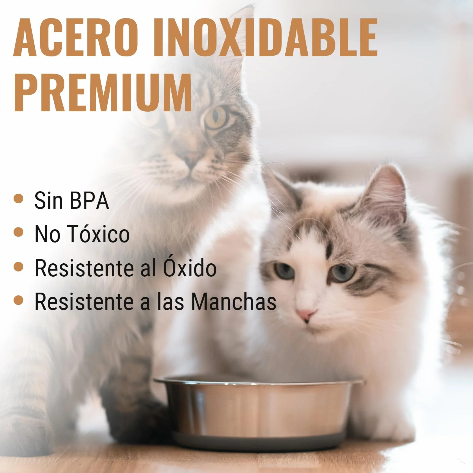 PEGGY11 Cuencos de Acero Inoxidable para Perros y Gatos, Antideslizantes, Parte Inferior de Goma, Grado Alimenticio, Sin BPA, Aptos para Lavavajillas, Fáciles de Limpiar, 480 ml, 2 Paquetes