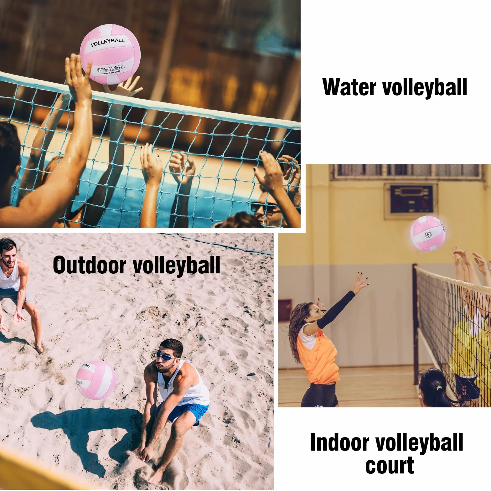 EVZOM Pelota de voleibol de playa tamaño oficial 5 exterior interior piscina gimnasio entrenamiento