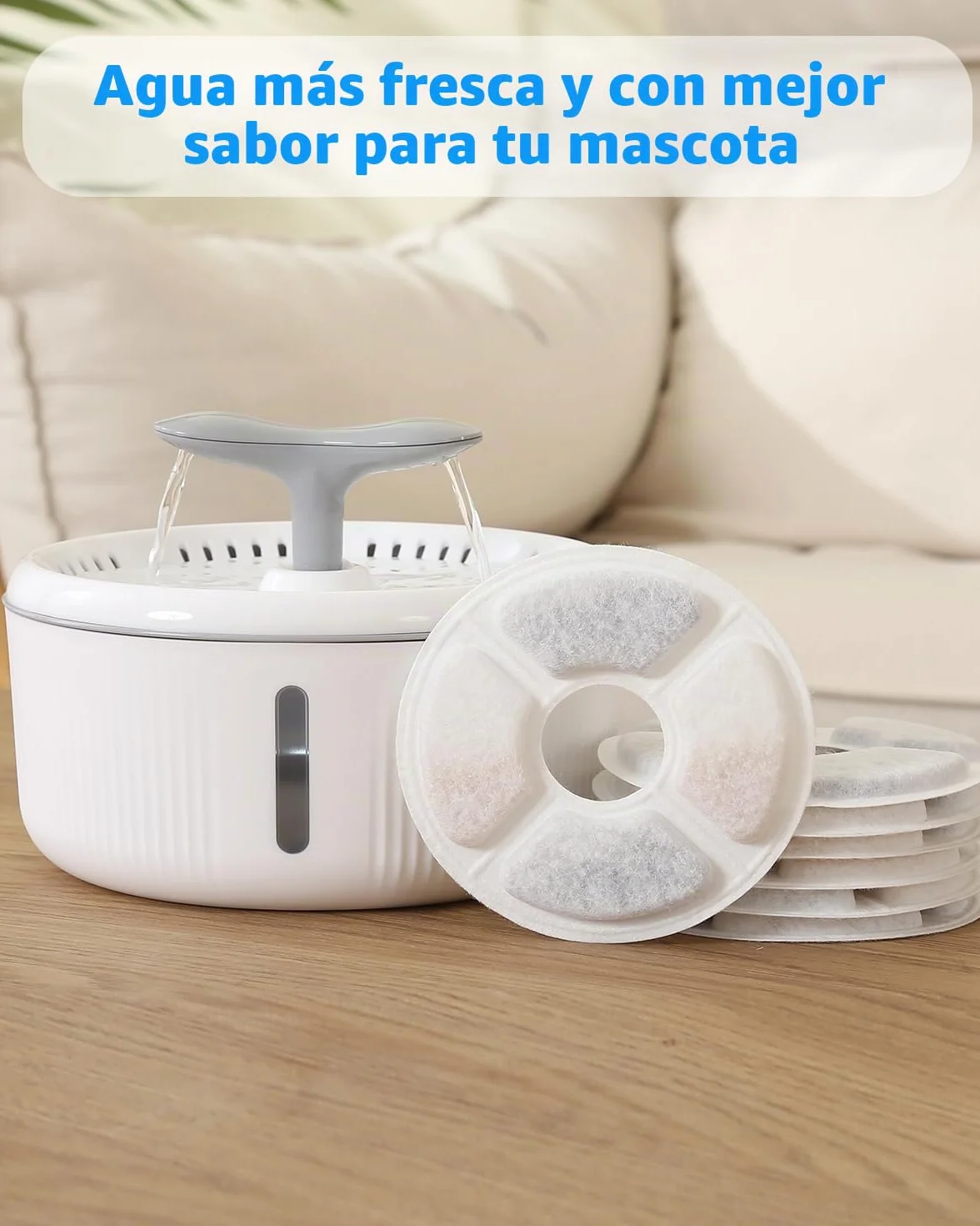 Filtros Fuente Gatos, 1.6-2.5L Filtros Fuente para Gatos Repuesto de [6PCS] Filtros Agua Gato de Triple Acción con Resina de Intercambio Iónico, Carbón Activado