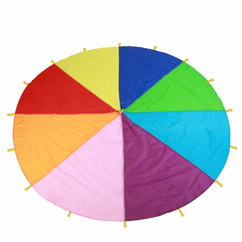 Fafeicy Paracaídas Gigante Multicolor 3 Metros 16 Manijas Tela Oxford