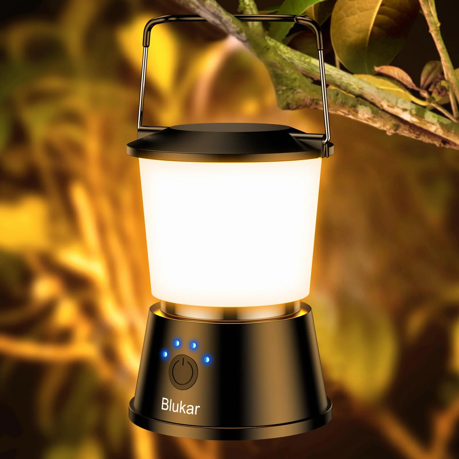 Blukar Lámpara Camping Recargable LED 5 Modos Iluminación Continua Portátil Superbrillante