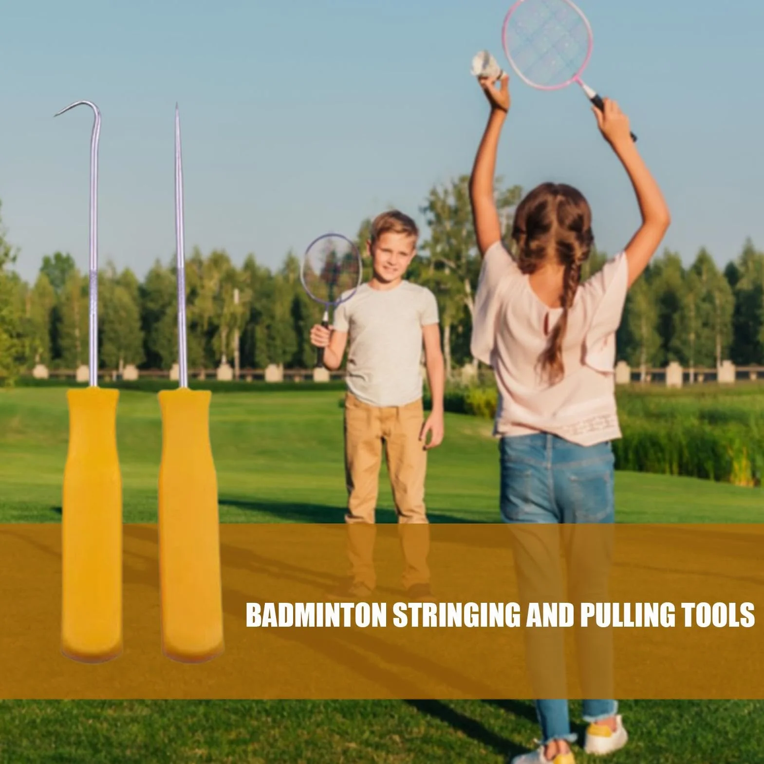 Juego de herramientas para raquetas de tenis y bádminton con cuerdas y gancho