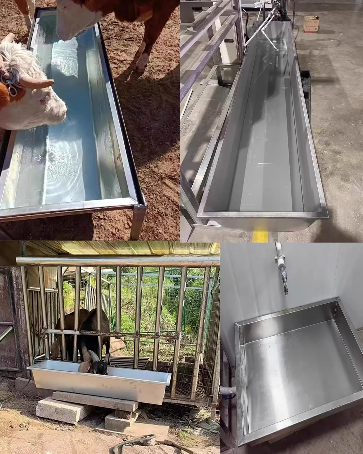 Comedero de Gran Capacidad para Animales de Granja: comedero y Bebedero para Ganado Vacuno, porcino, ovino, caprino y Aves de Corral con Soporte, 100 cm/39 Pulgadas. Ideal para la alimentaci