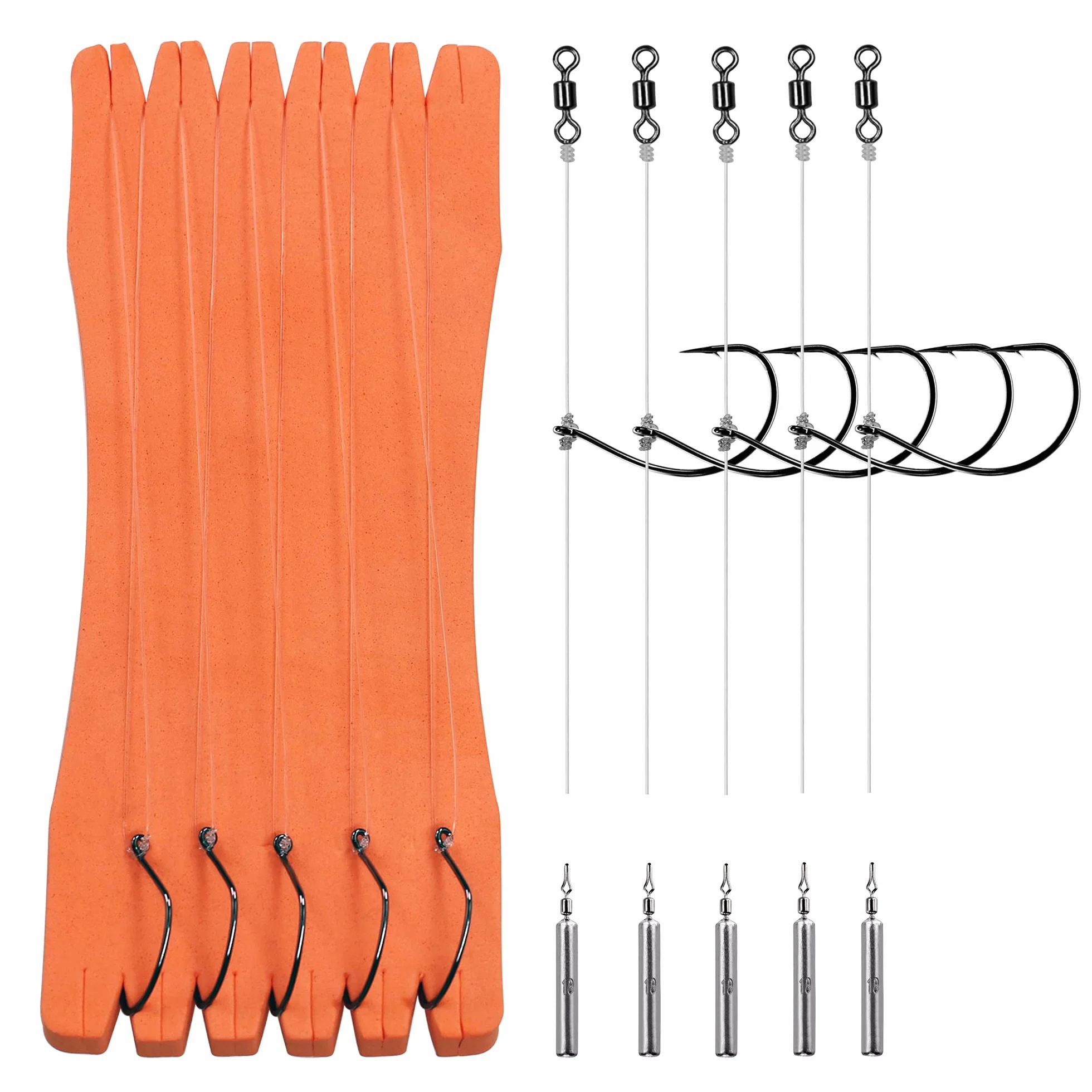 THKFISH Kit de Anzuelo de Pesca con Plomos y Líder para Trucha Lucio Dropshot Rig