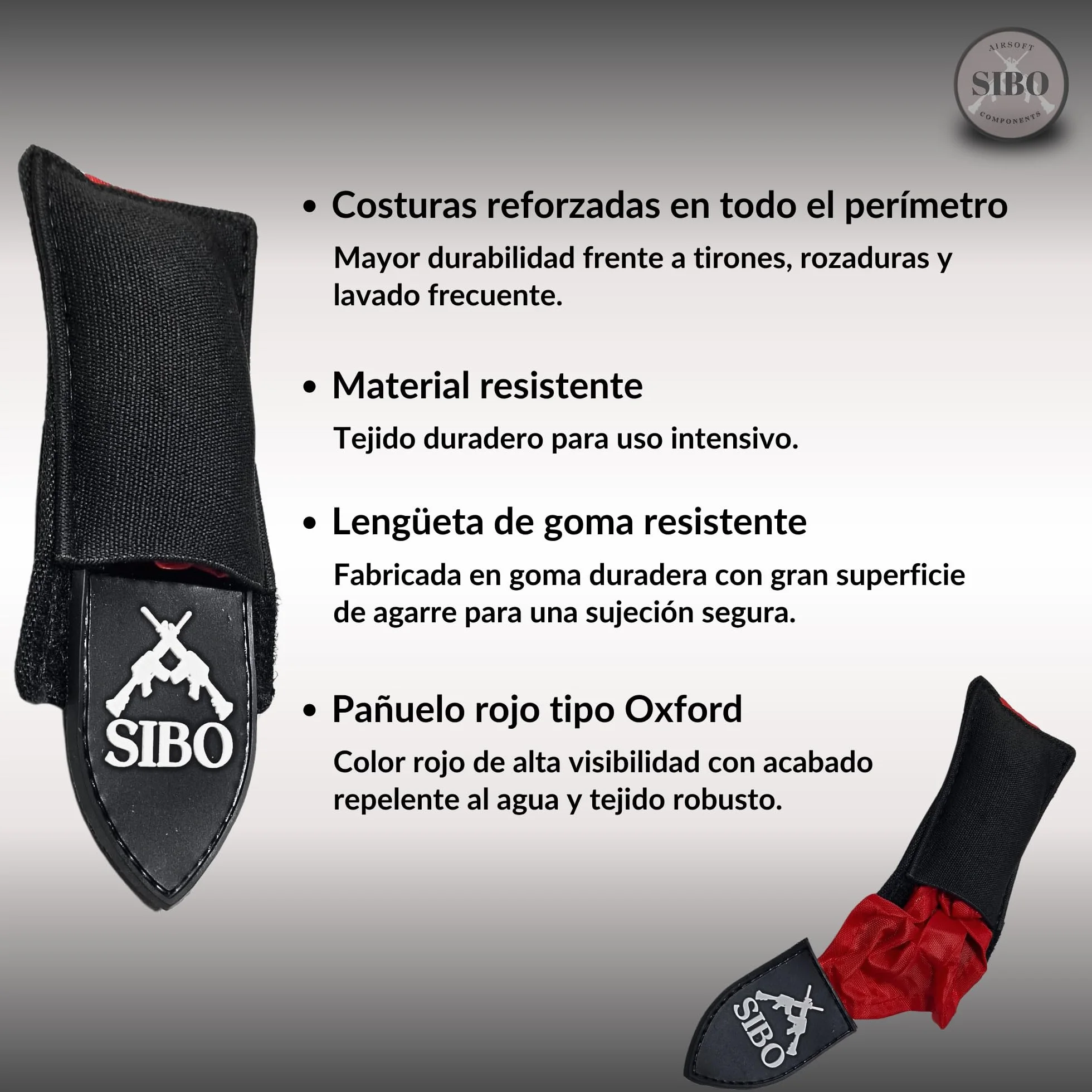 Sibo Pañuelo Rojo Airsoft con Pouch Integrado Deathrag MOLLE Accesorio Táctico