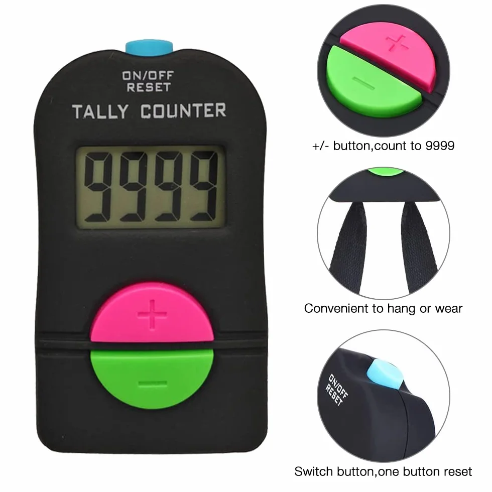 Contador de Mano Digital Deportivo Golf 2 Piezas Clicker Manual 0-9999