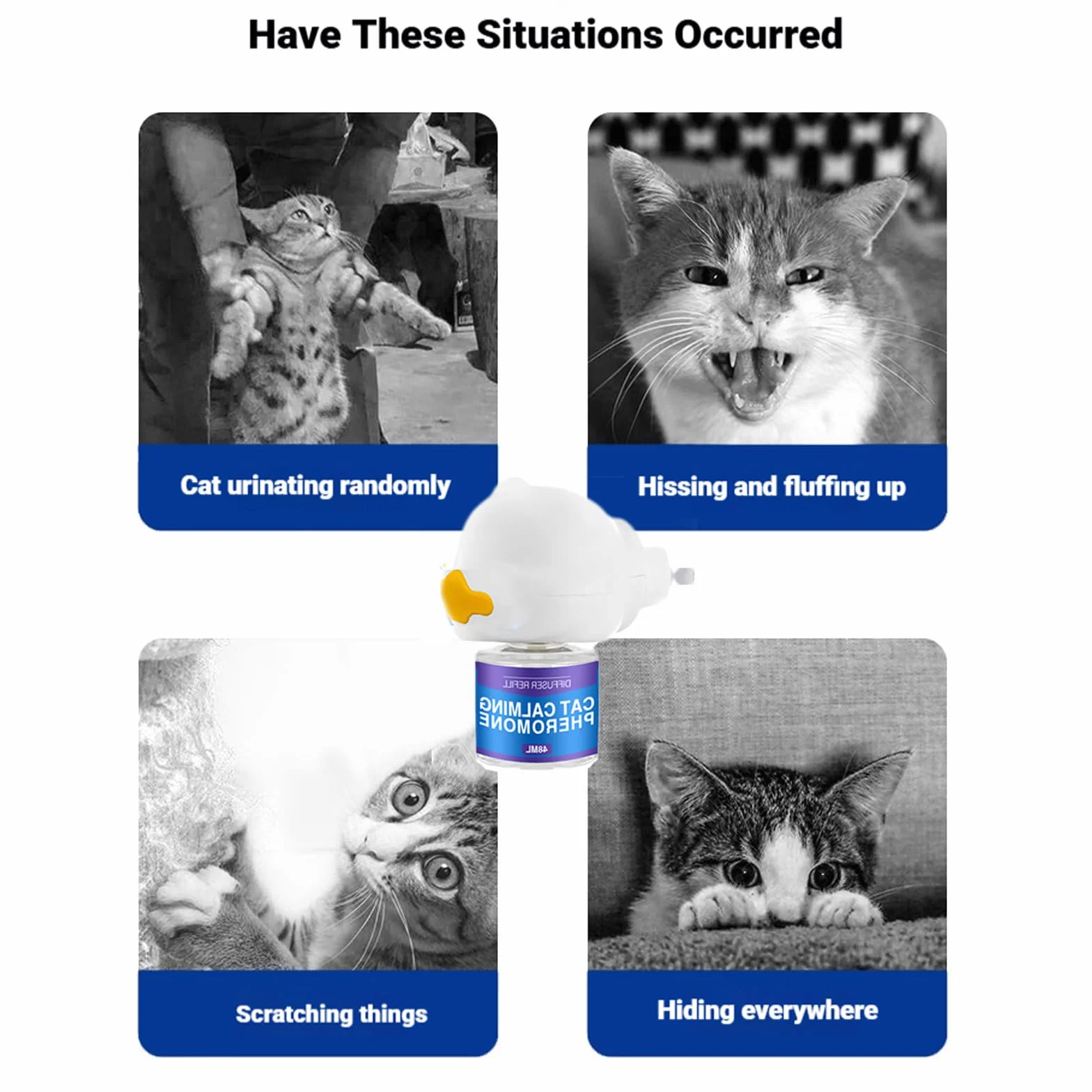 Petwellness Diffuseur Chat, Petwellness Diffuseur Chat Pour Arrêter De Faire Pipi Partout 6 En 1, Pet Wellness Diffuseur Pheromones Chat, Soulage Le Stress Anxieux,Réduit Les Bagarres (6 Bouteilles)