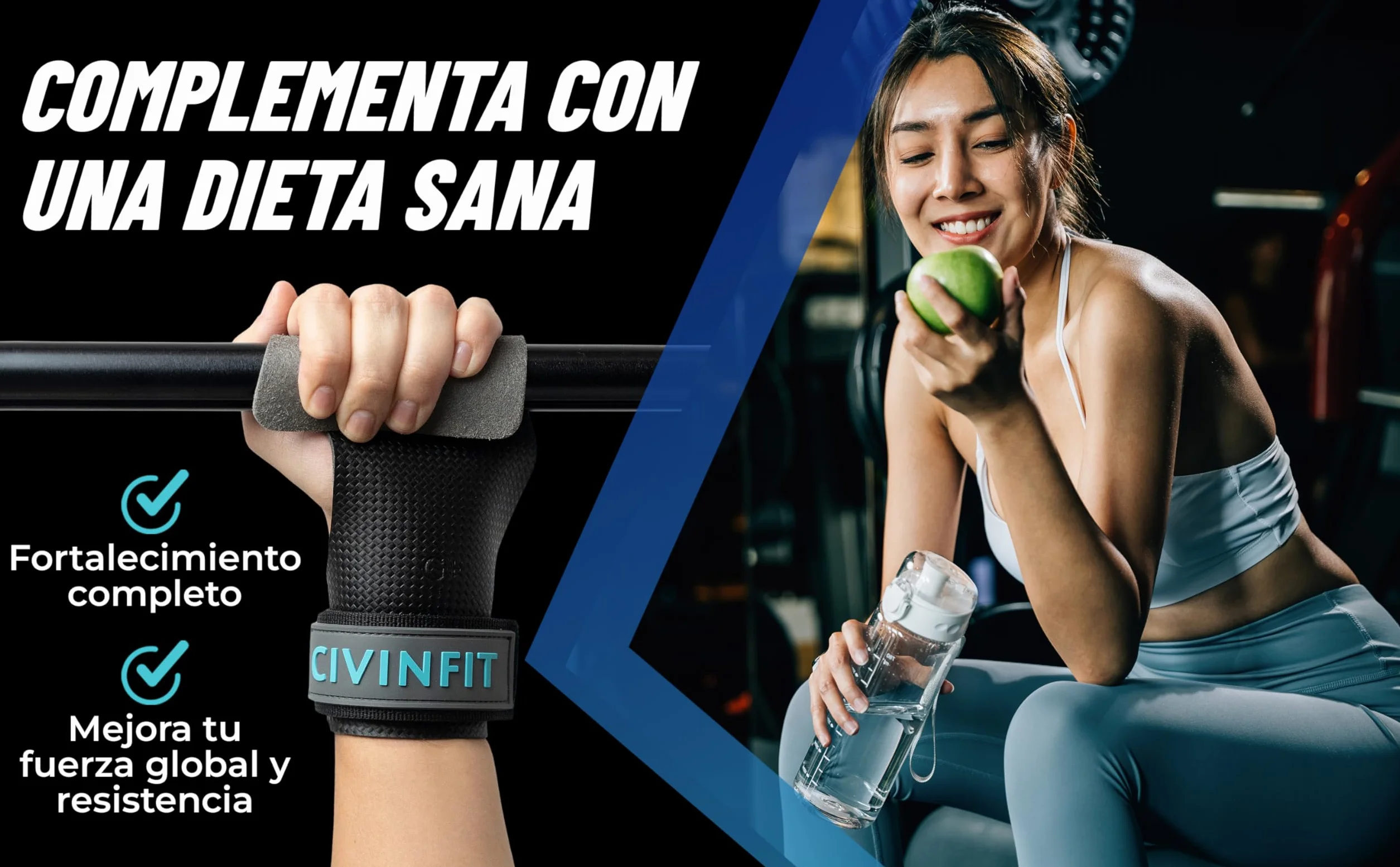 Calleras Crossfit Fibra de Carbono Hand Grip Sin Agujeros Protección Manos Muñequeras Guantes Gym