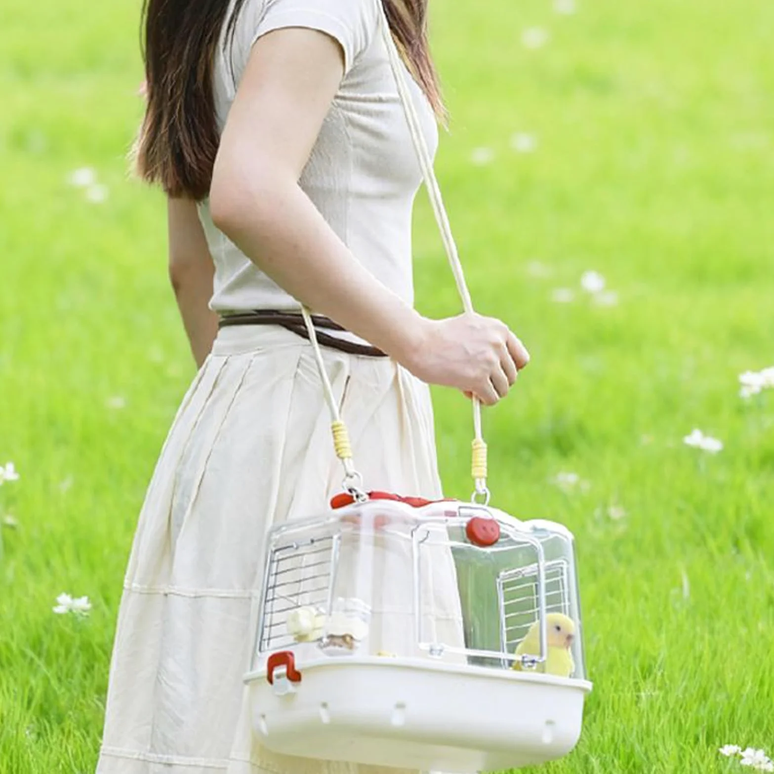 Jaula de Transporte para Aves de Viaje Bolsa de Transporte Ligera para