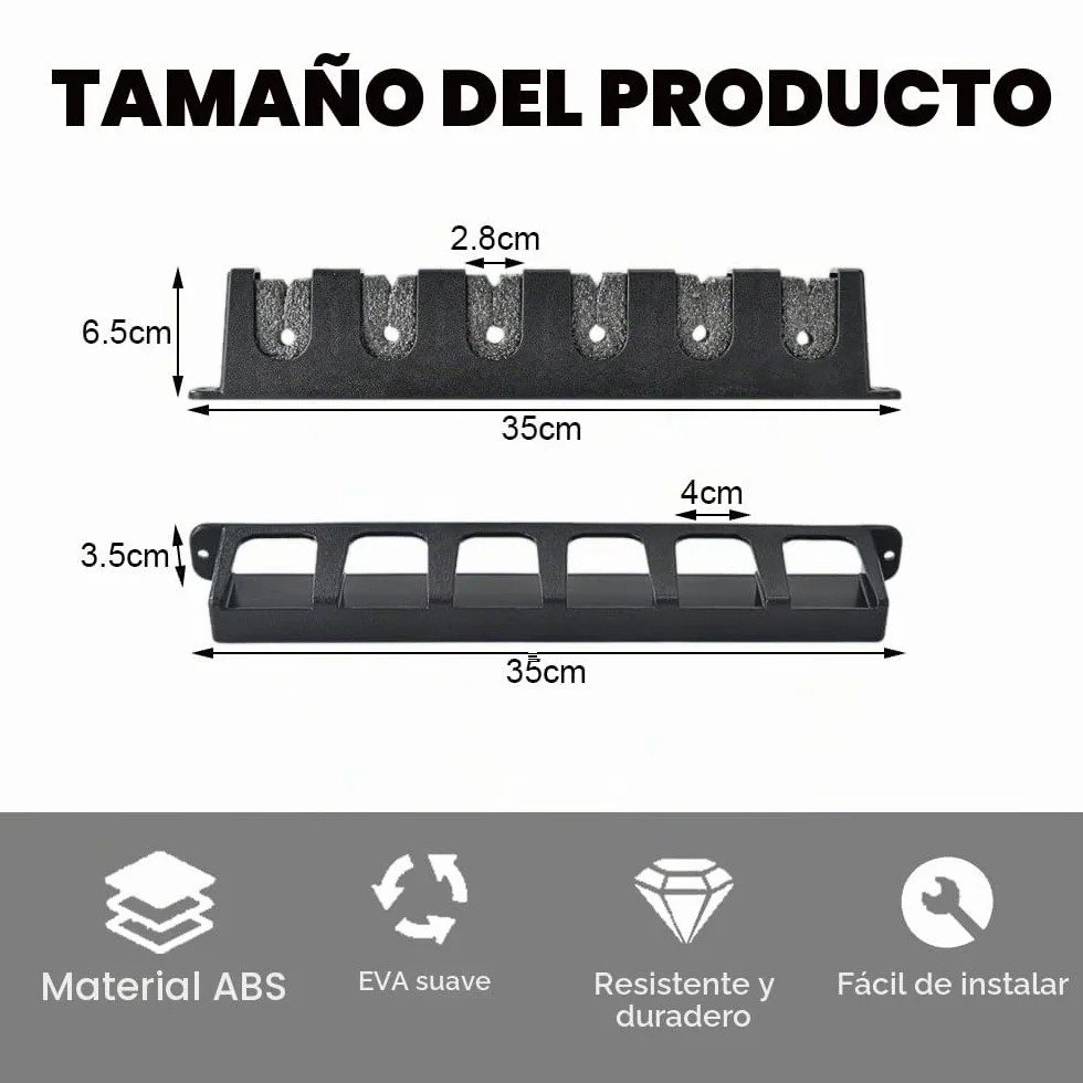 Soporte Cañas De Pescar Pared 12 Cañas, 2 Pares Soporte Vertical