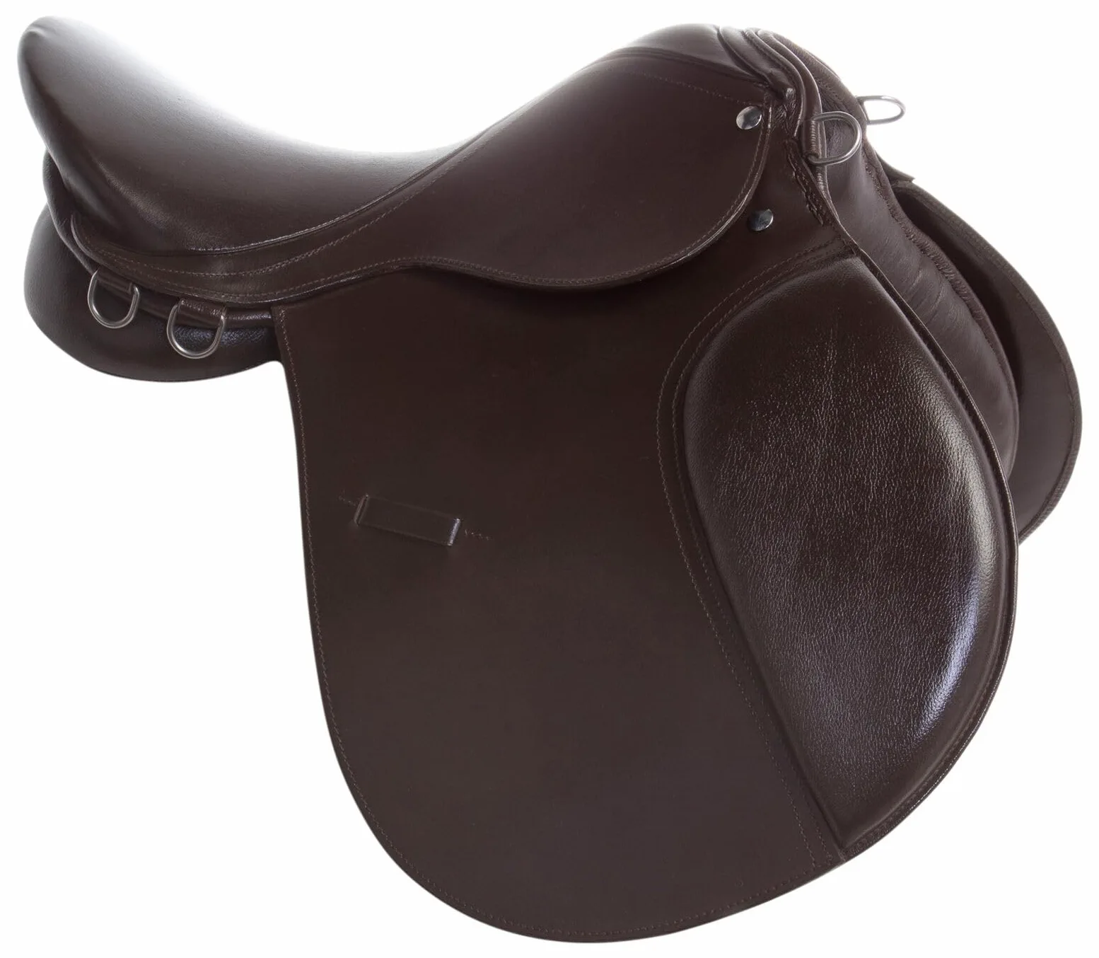Kit de sillín de cuero de caballo inglés multiusos marrón de 15, 16, 17 y 18 pulgadas