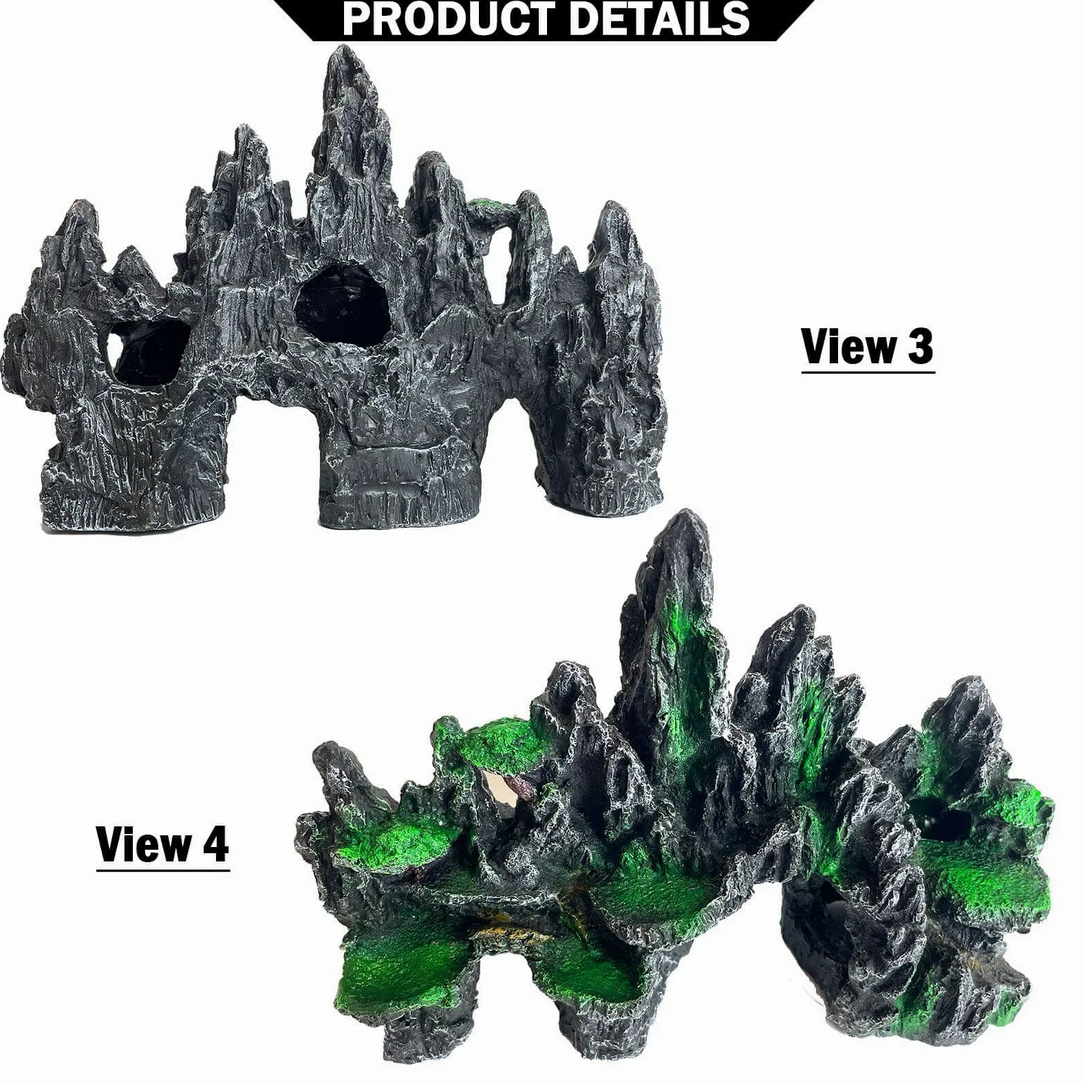 Decoración de acuario grande y alta para pecera, adornos temáticos de roca, adornos de piedra para acuario, decoración de acuario, decoración de árbol, casa, cueva, pecera, extragrande