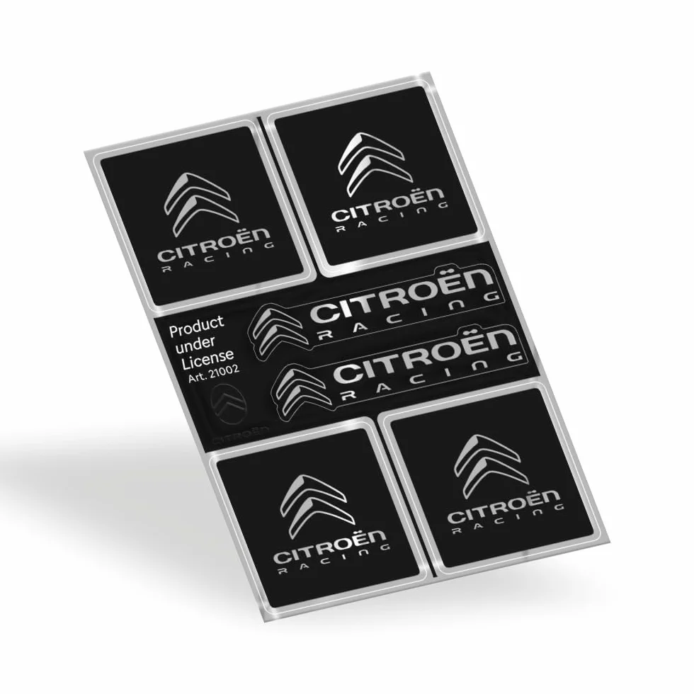 Citroen Racing Pegatinas Oficiales 6 Logotipos, Negro