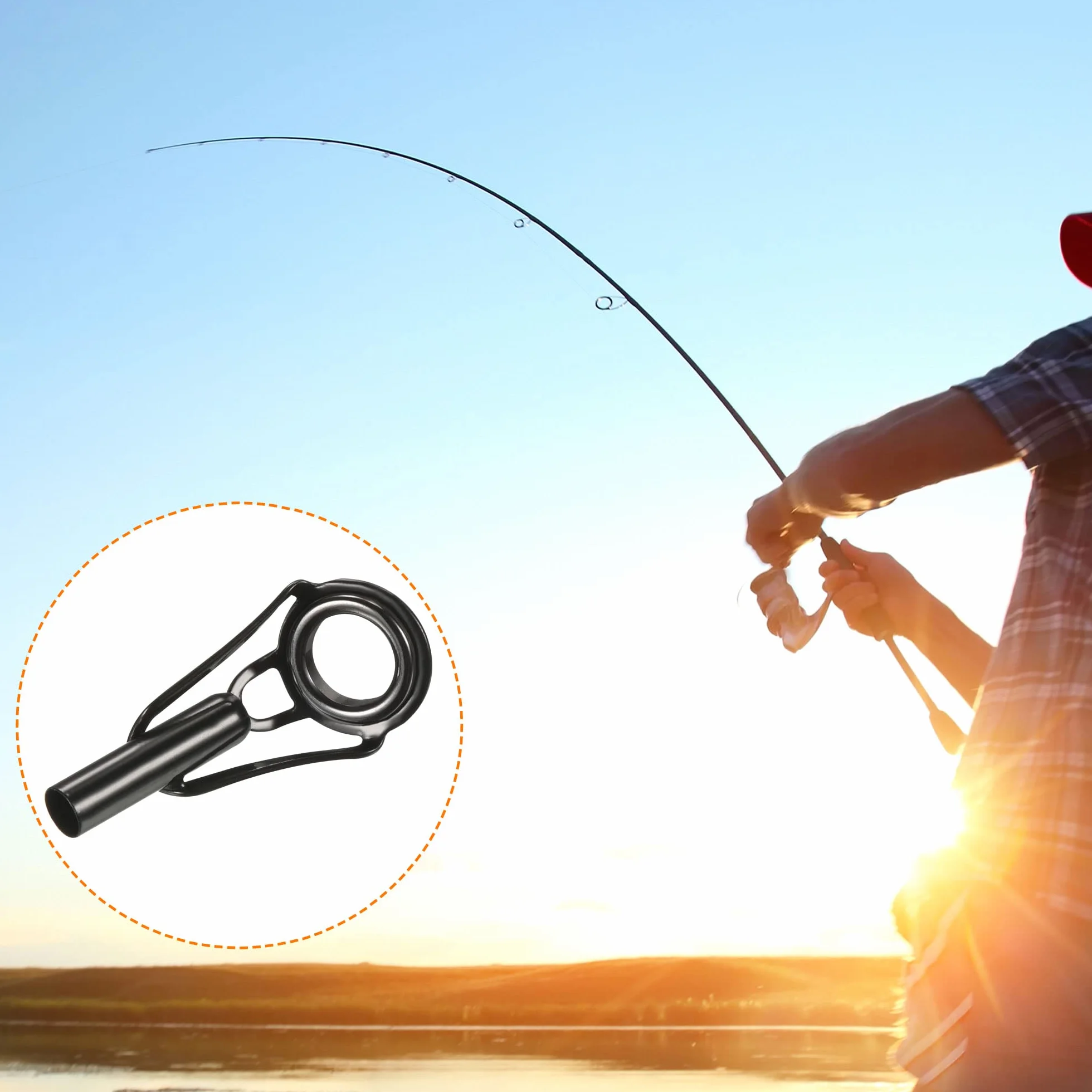 PATIKIL Tubo Diámetro Pesca Caña Puntas Reparación Kit, Inoxidable Acero Guía Anillo para Agua Dulce y Salada