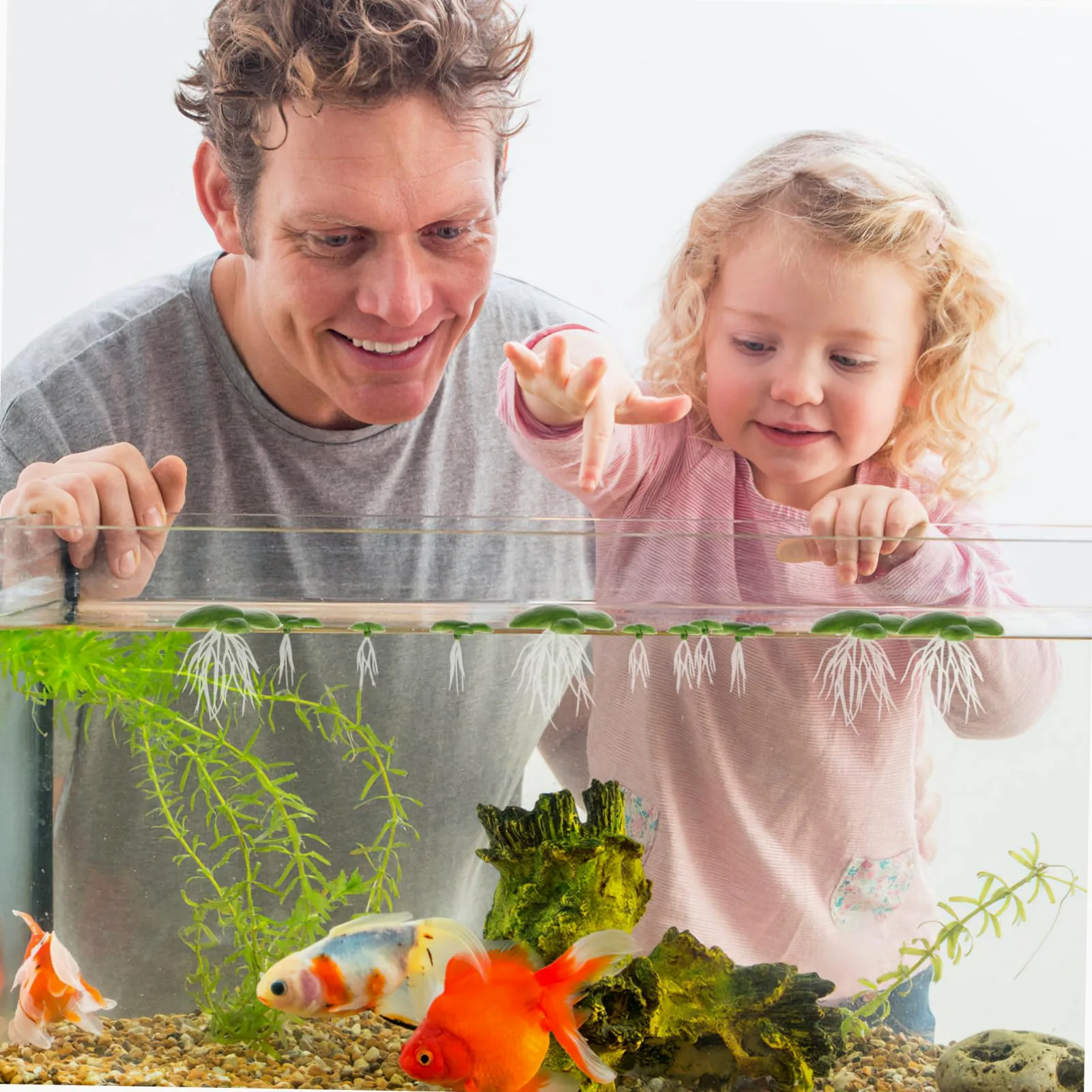 4paquetes Acuáticas Artificiales De Lenteja Flotante De Decoración Natural para y Peceras Hechas De Plástico y Resistente Al Agua