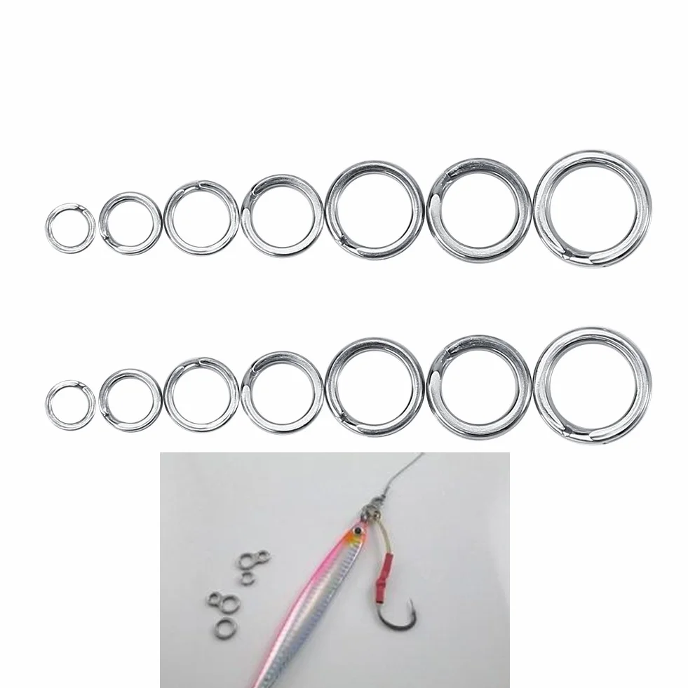 VGEBY 50 unids anillos divididos acero inoxidable pesca aparejos split ring conector