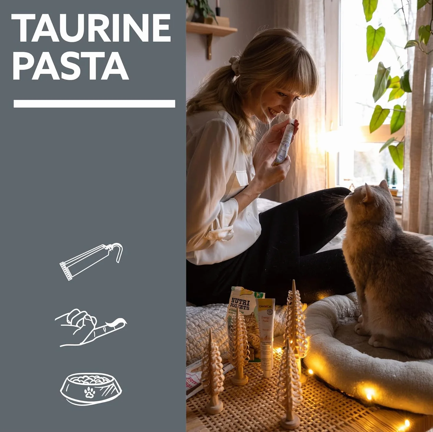 GimCat EXPERT LINE Taurine Extra, pasta - Fórmula de taurina bioactiva que favorece la función cardíaca y la vista - Pasta funcional para gatos sin azúcar añadido - 1 tubo (1 x 50 g)