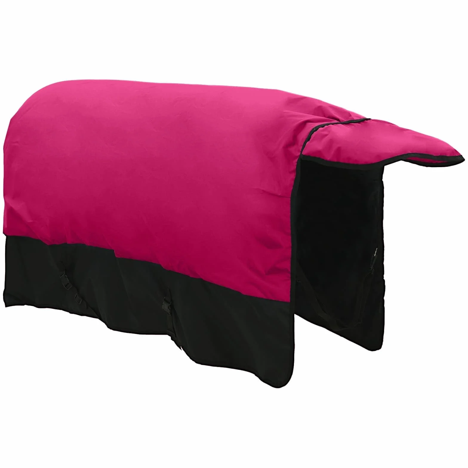 Manta de caballo rosa y negro de poliéster impermeable de 75 cm para establo y pasto con cierre ajustable, transpirable, resistente a desgarros, cálida para equitación al aire libre