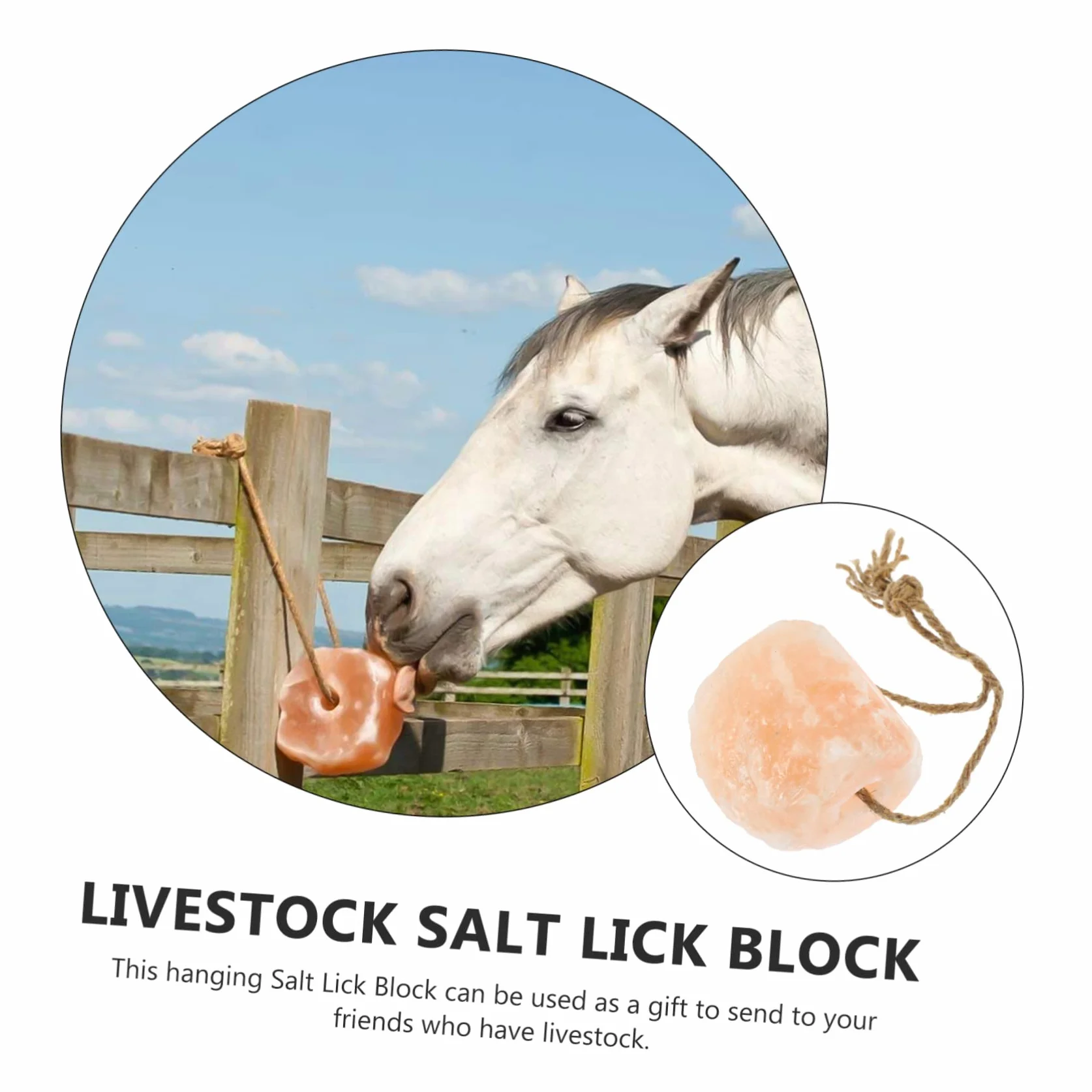 Toddmomy Ladrillo De Mineral Para Lamer Con Cuerda Lamedero Para Ganado Bloque De Roca Natural Para Mascotas Pequeñas Suministros Agrícolas