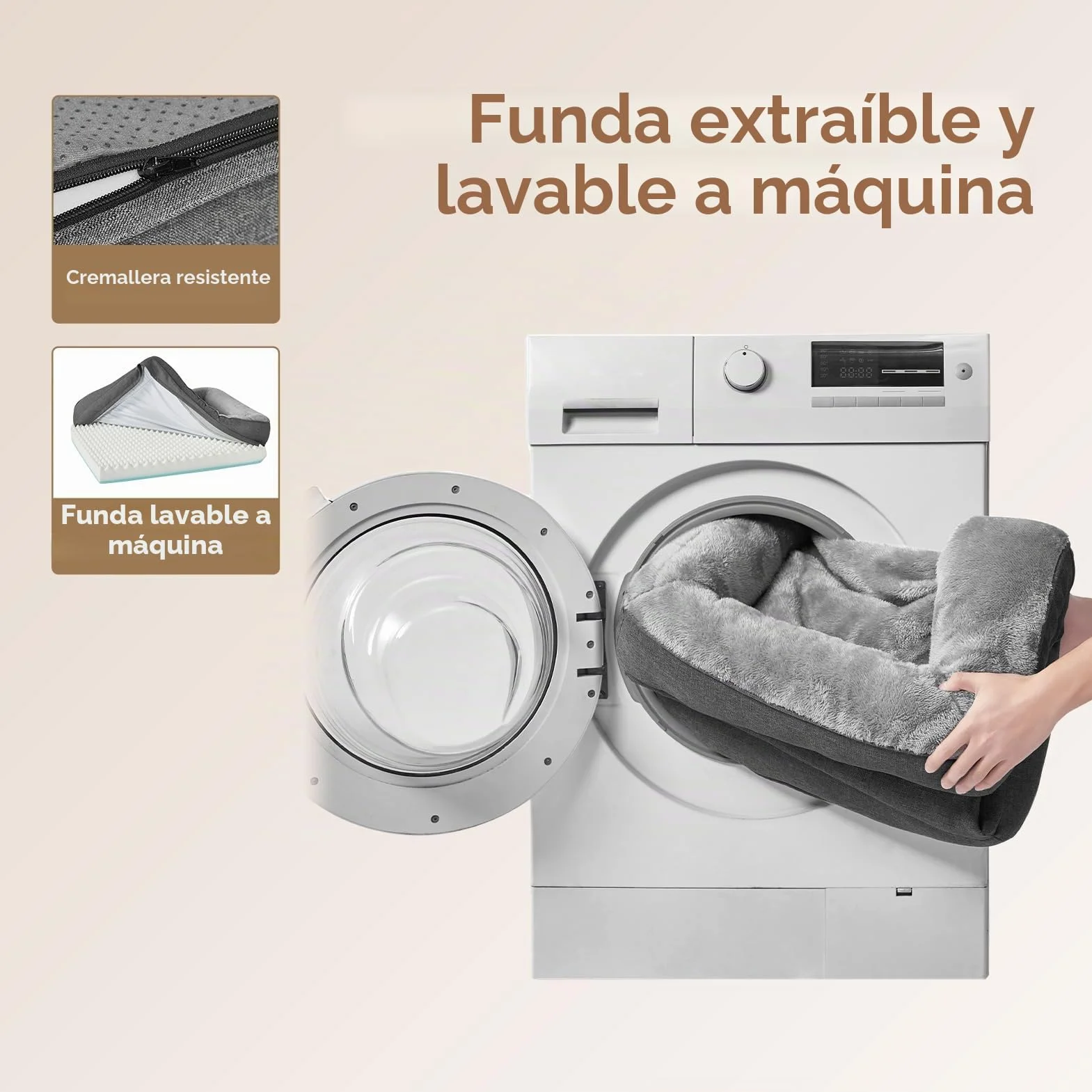 EHEYCIGA Cama Ortopedica y Viscoelastica para Perro Extra Grande 106x76x18.5 cm, Memory Foam Sofa para Perros Lavable, Cama Gato Suave, Gris Oscuro