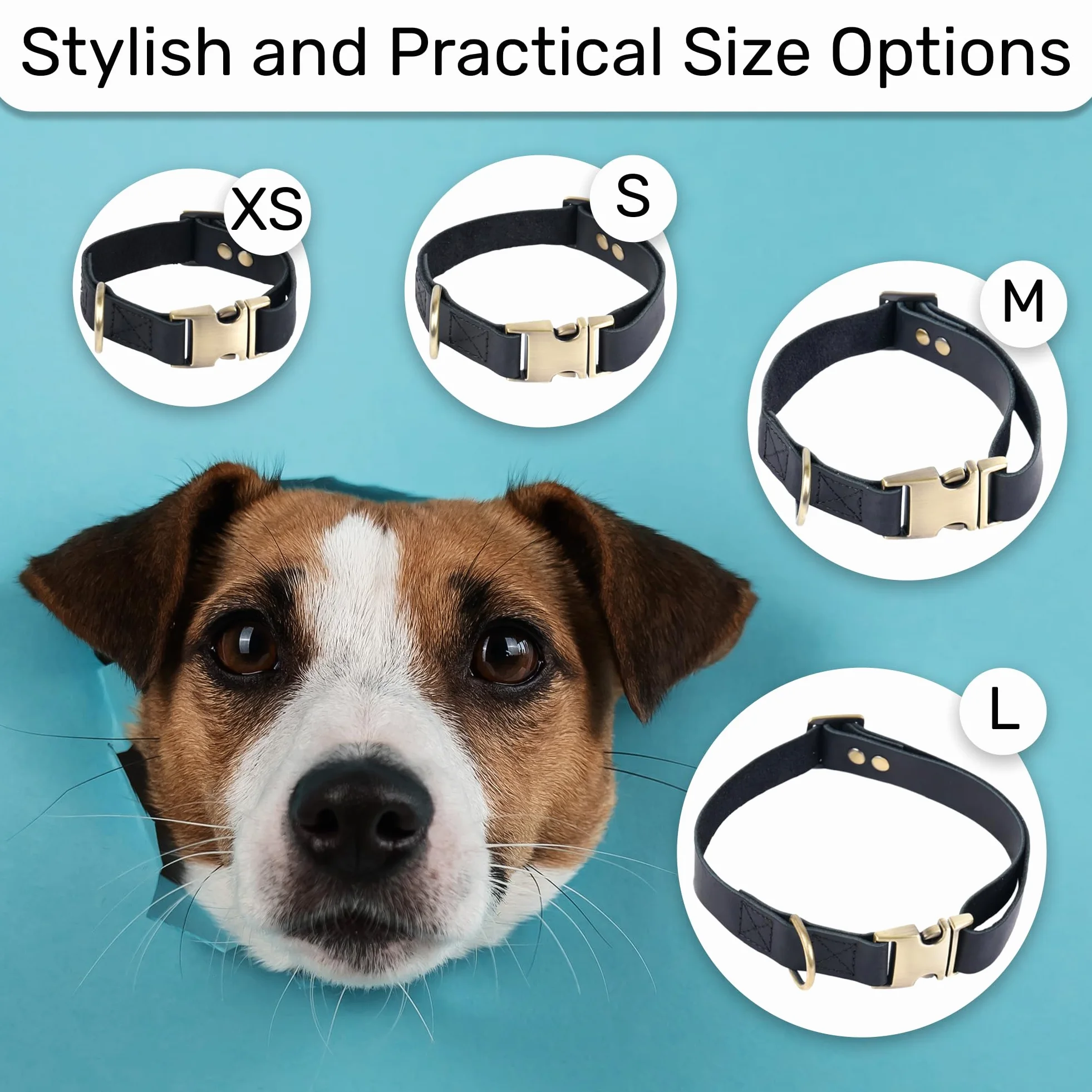 HIFA Collar de piel auténtica para perro, suave al tacto, estilo retro vintage, fácil ajuste, hebilla de liberación rápida duradera, collar para perros y gatos, collar de cuero para gatos