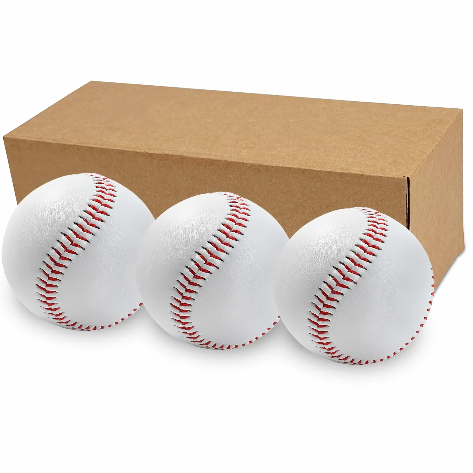 LeapBeast Pelotas de Béisbol Profesionales 9" 3 Piezas PU Cosido a Mano Baseball