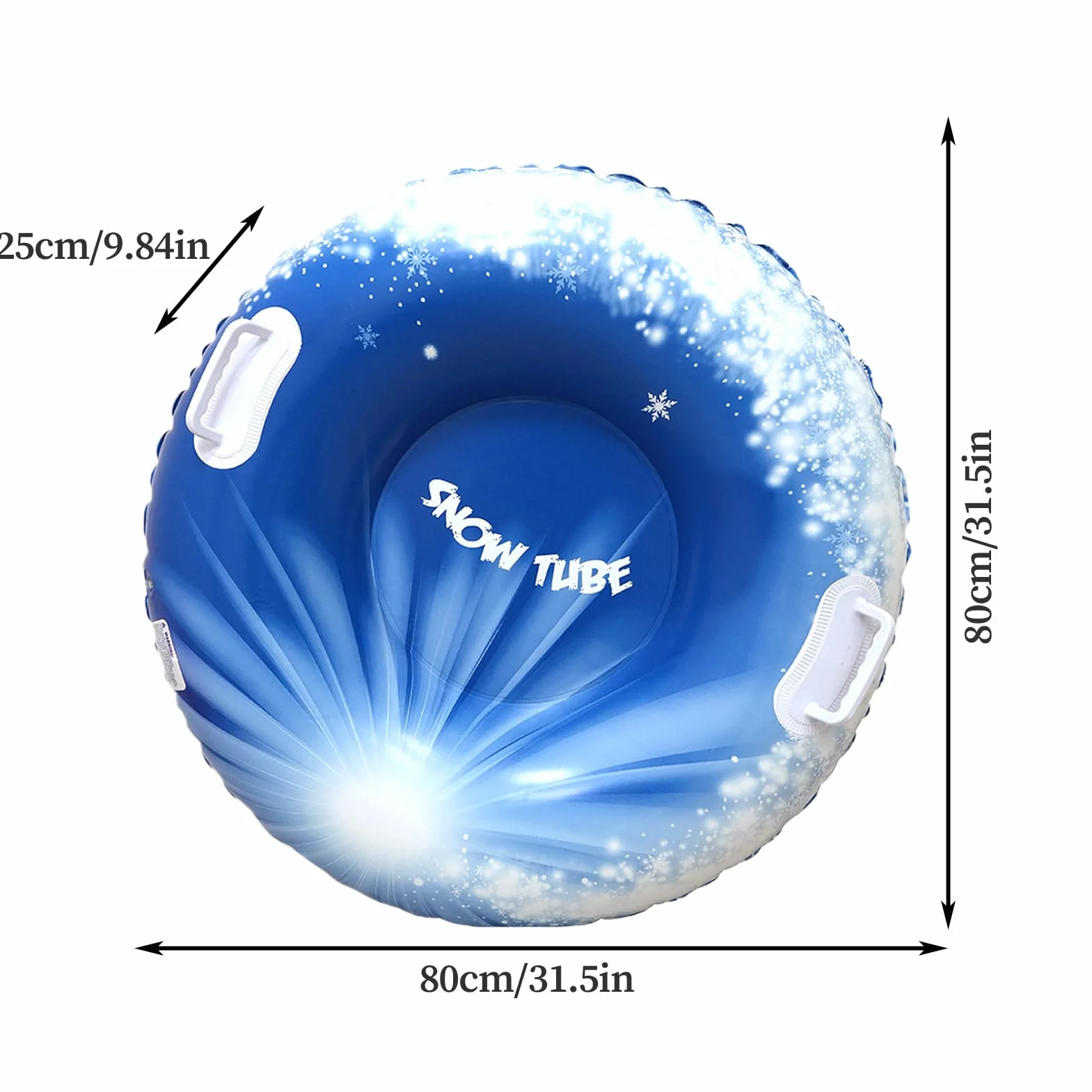 Tubos De Nieve para Adultos – Tubo Inflable Resistente con Asas, 80 × 80 × 25 Cm PVC Duradero Trineo De Invierno