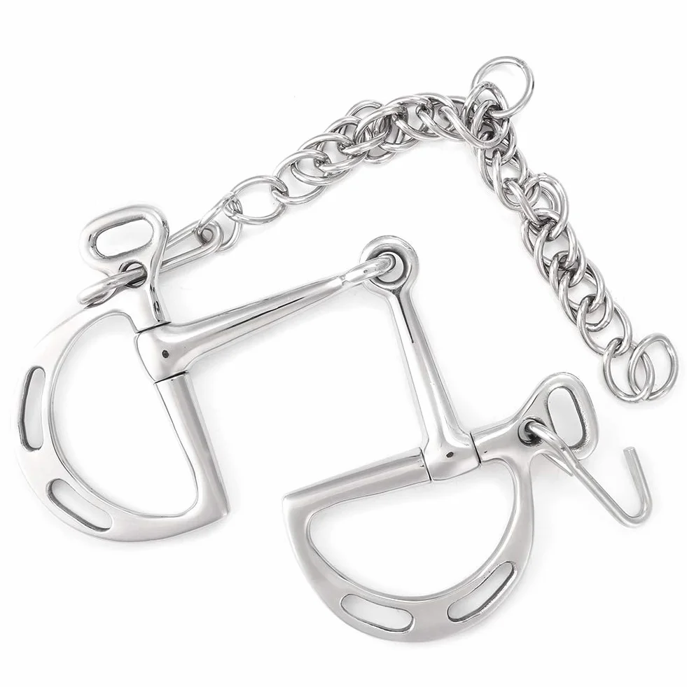 Nikou Masticador de Caballos - Acero Inoxidable a Prueba de Herrumbre Broca de kimberwicke Boca articulada sólida Rodillo de Boca de masticación de Caballo no tóxico(125MM)