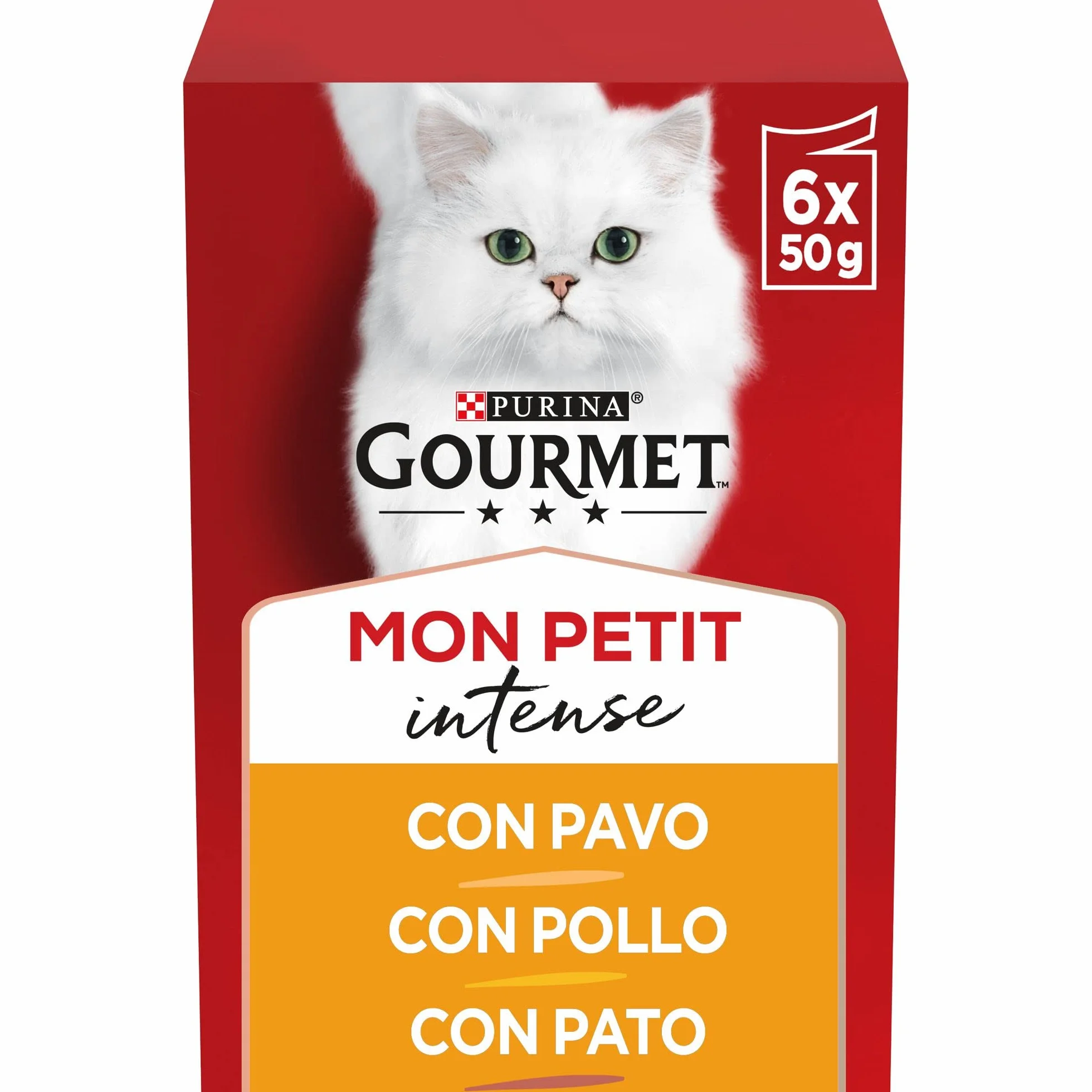 GOURMET Mon Petit, Comida Húmeda para Gato Adulto, Trocitos en Salsa, Surtido de Pavo, Pollo y Pato, 8 Packs de 6 Sobres de 50 g. (48 sobres)