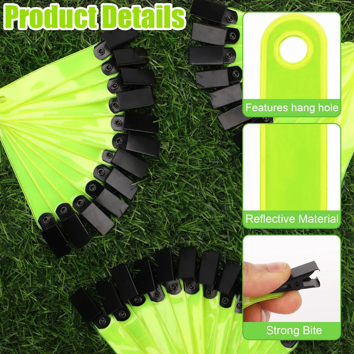 PEUTIER 36uds Marcadores Sendero Reflectantes Doble Cara con Clips, Señal Reflectante para Caza Senderismo