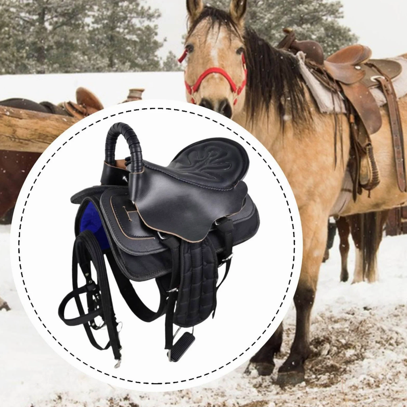 Juego de Silla de Montar para Caballo, Asiento para Montar, Fácil Instalación, Accesorio Deportivo Antideslizante, Cómodo, Cojín para Equipo
