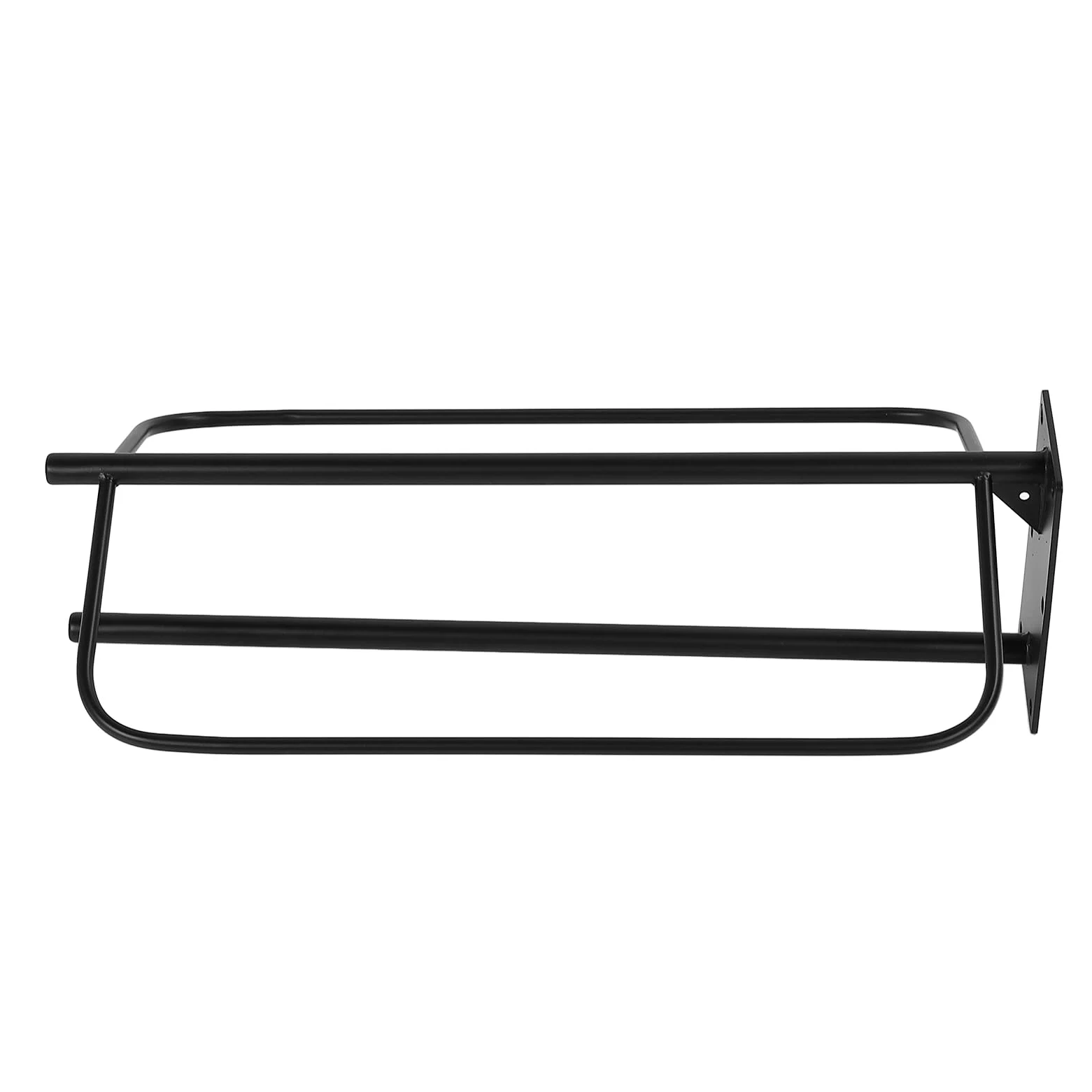 Aramox Soporte para Silla de Montar de Hierro para Montaje en Pared, 23,5 X 13,0 Pulgadas, con Almacenamiento de Almohadilla, Instalación con 6 Tornillos para Sala de Arreos para Caballos, Granero,