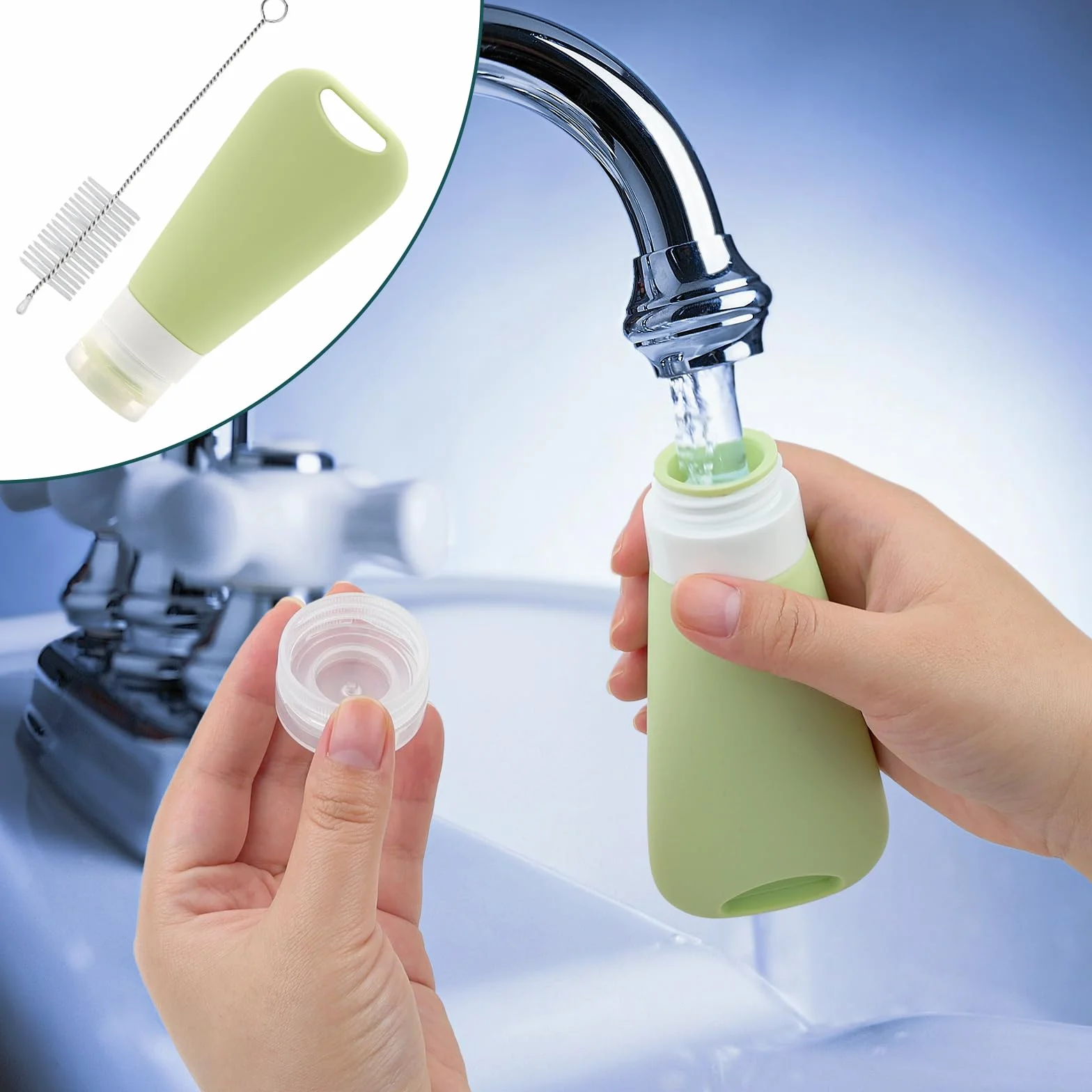 4 Piezas Tubos de Alimentación para llenar 90 ml Tubo para Perros Reutilizable Silicona para Perros con Mosquetón Cepillo para Tubos Ensayo Diseñado para Entrenamiento de Perros Como Recompensa