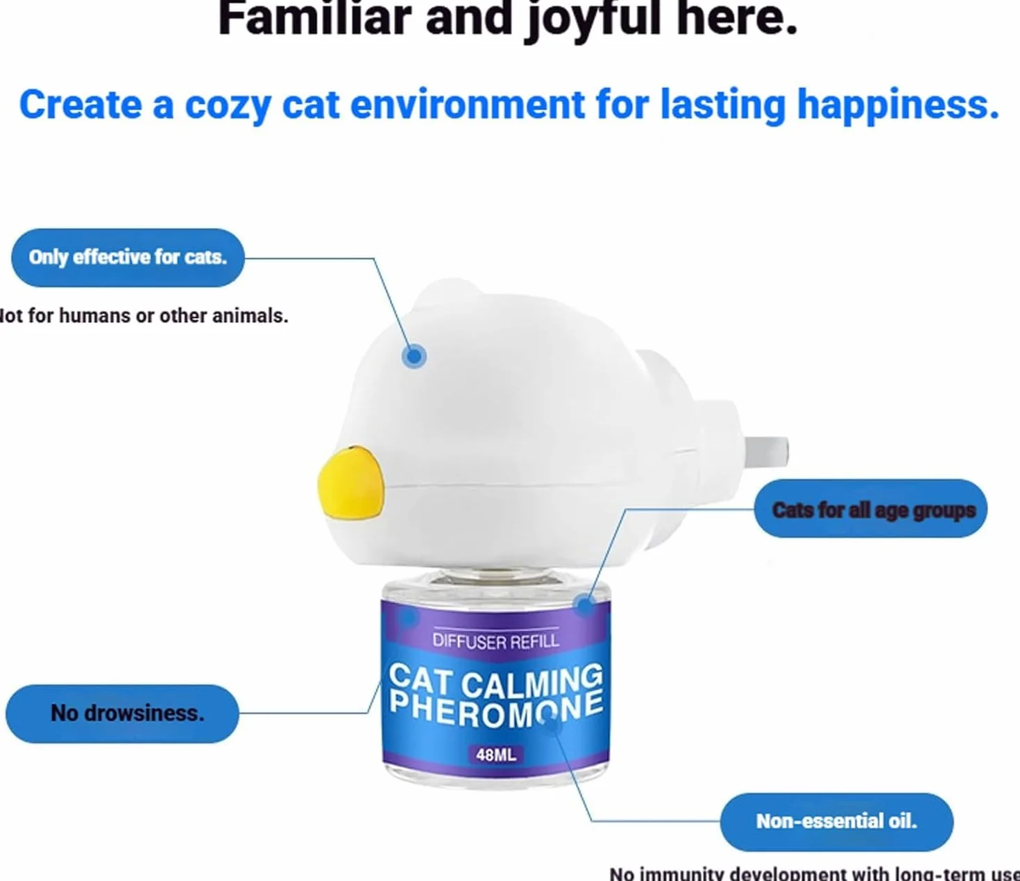 Petwellness Diffuseur Chat, Pet wellness Diffuseur Chat - Difusor para gatos 6 en 1: Corrige eficazmente el comportamiento de micción inapropiada Aliviar el estrés y la ansiedad en los gatos (2 PCS)