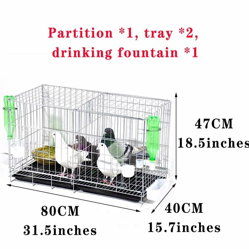Jaula Metálica Grande para Pájaros, Jaula para Cría De Palomas, con Separadores, Bandeja, Bebedero, Jaula De Hierro para Periquitos Y Loros, Metálica