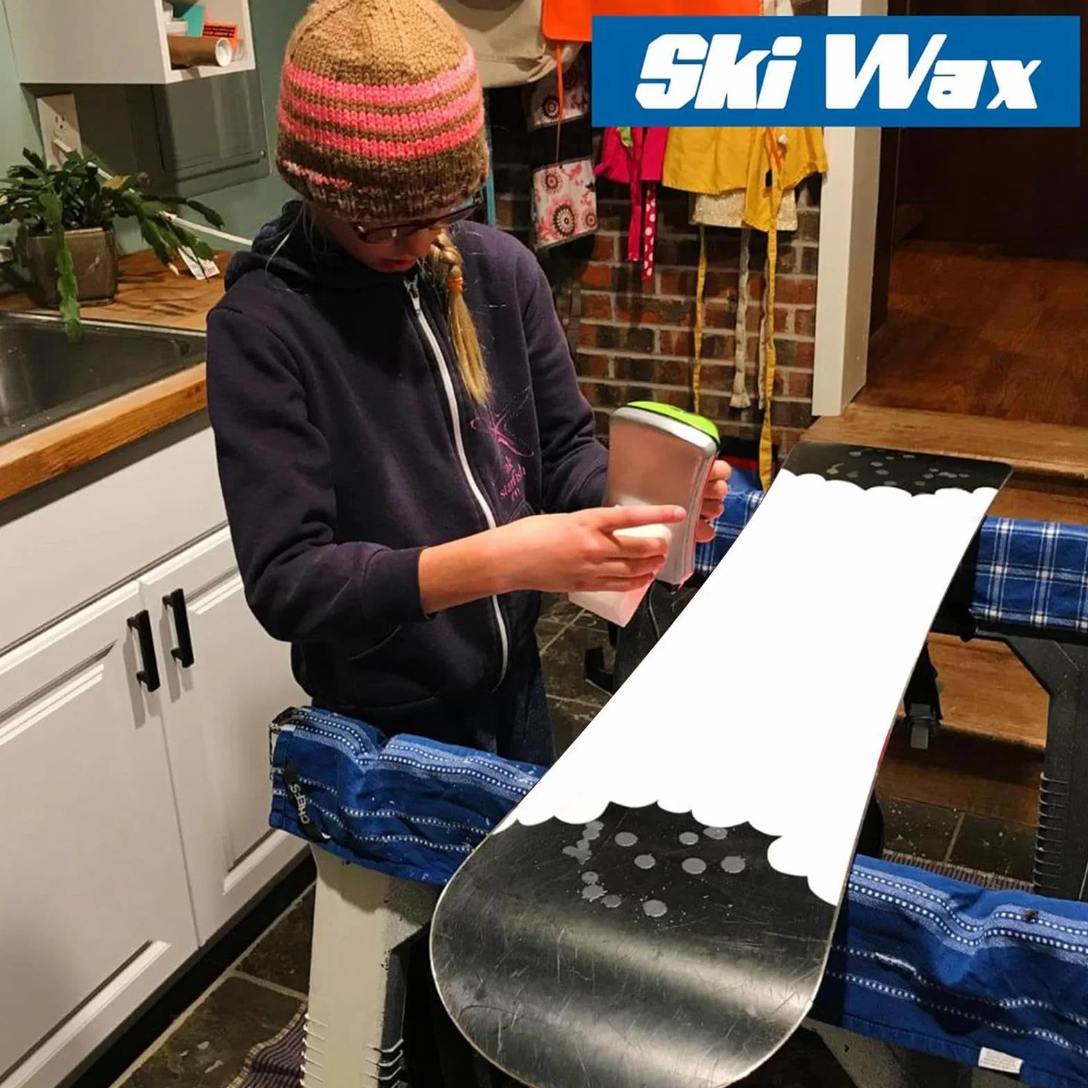 Kit de Mantenimiento para Esquí y Snowboard Universal con Cepillo de Limpieza y Bloque de Nieve