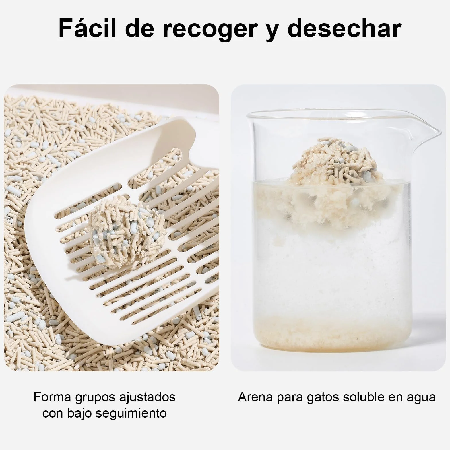 FUKUMARU Arena de Tofu para Gatos 10.8 kg, Arena aglomerante rápida para Gatos con Material superabsorbente, absorción instantánea, sin Polvo, bajo Rastro, Control de olores