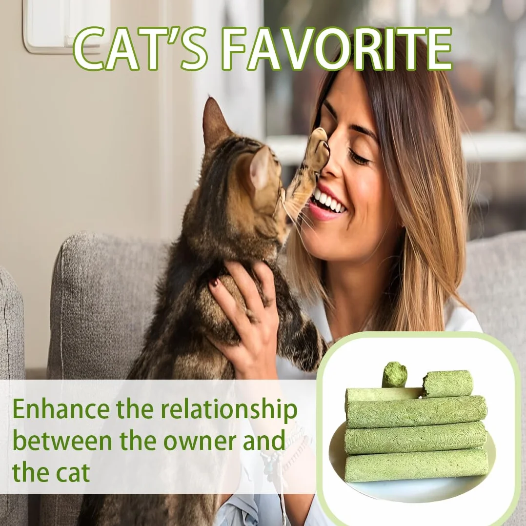 10 Pcs Snacks para Gatos 50g Snack Liofilizado con Hierba Gatera para Limpiar los Dientes