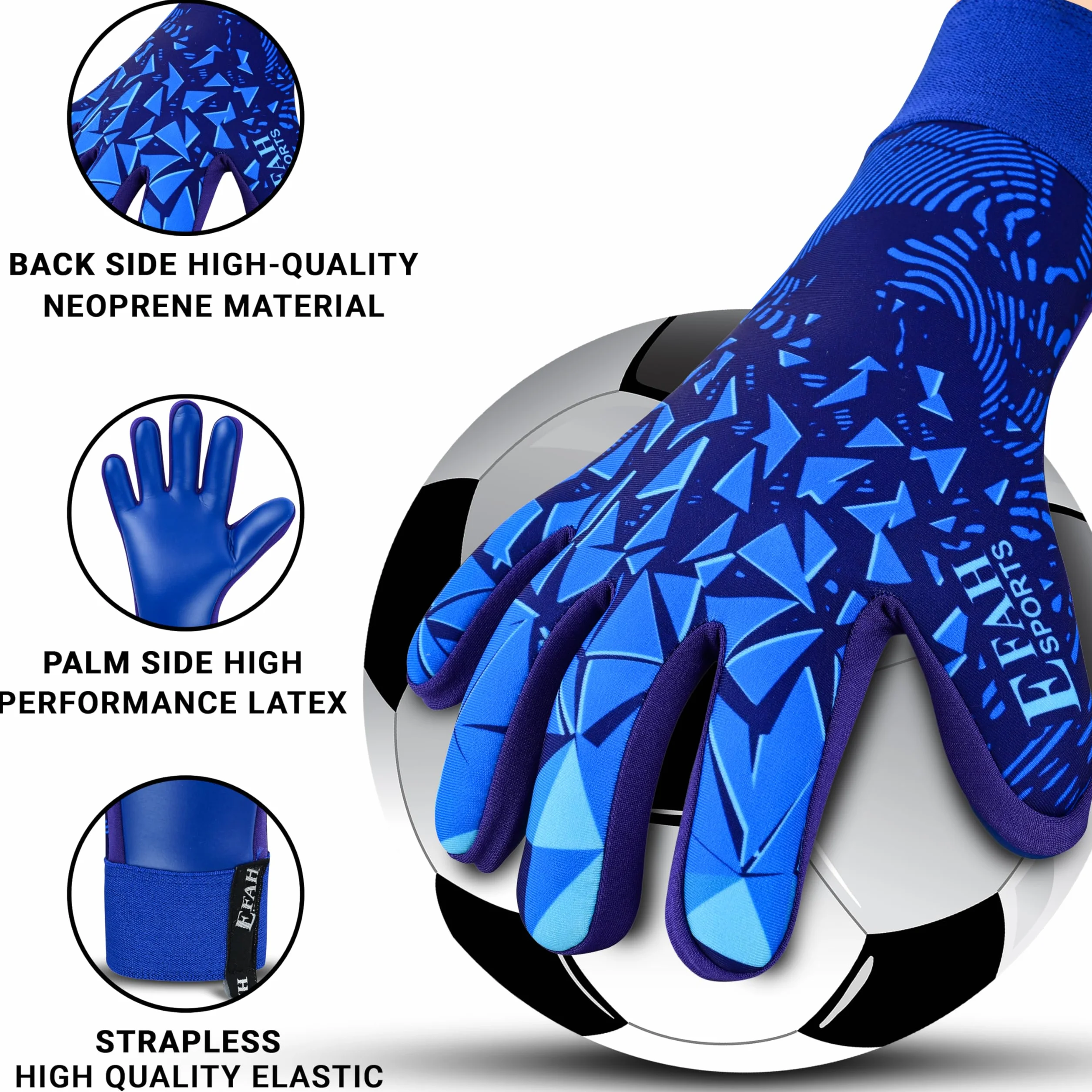 Guantes de Portero de Fútbol para Niños con Palma de Látex y Protección de Dedos
