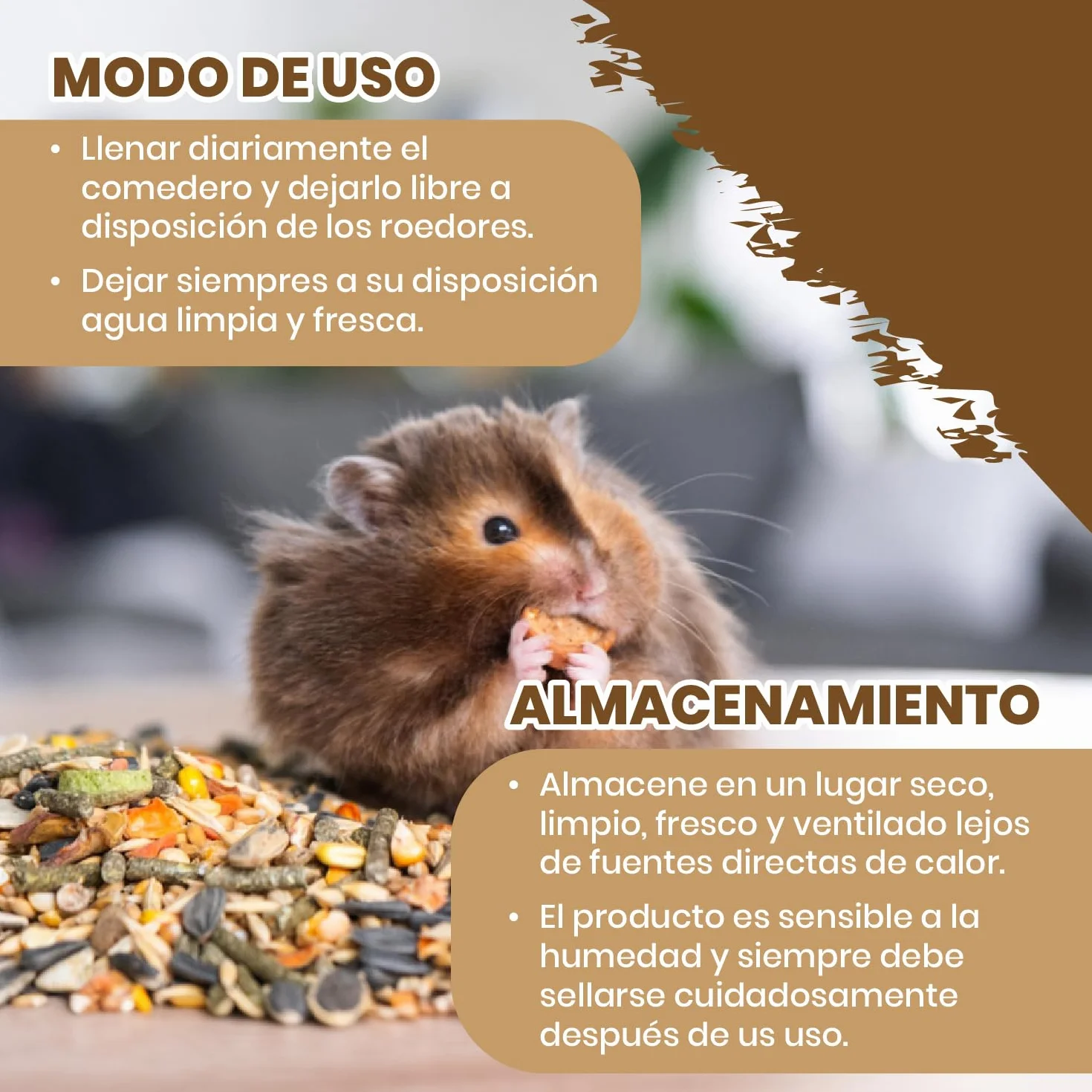 Comida Hamster, Comida Hamster Ruso 900G con Ingredientes Naturales, Alimento para Hamsters y Chinchilla con Equilibrio Nutricional, Ideal para la Salud de los Pequeños Roedores