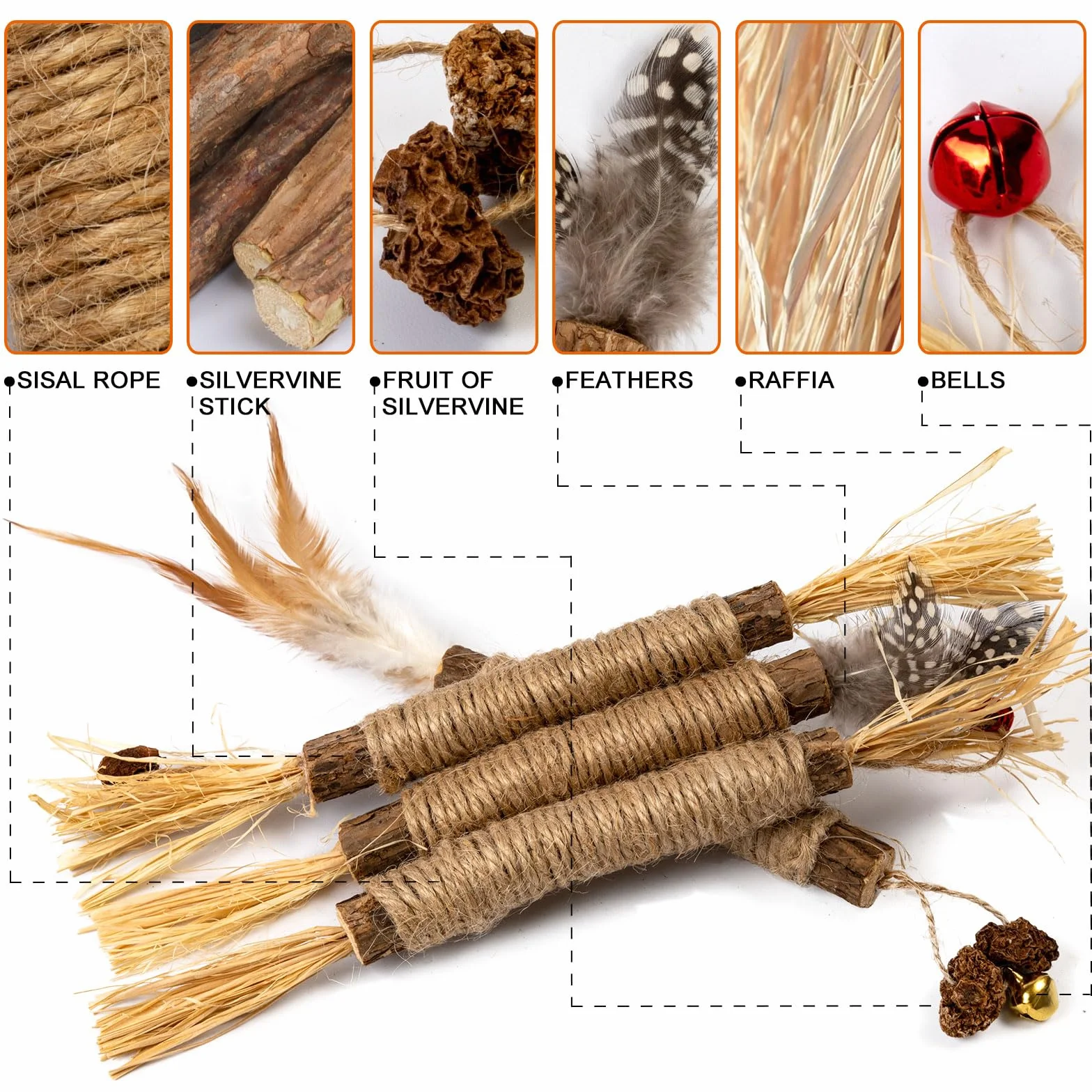 Palillos de Hierba gatera, Juguete para Gatos con Hierba gatera, Juguete Matatabi, Juguete para Masticar Gatos, Palillos para Masticar