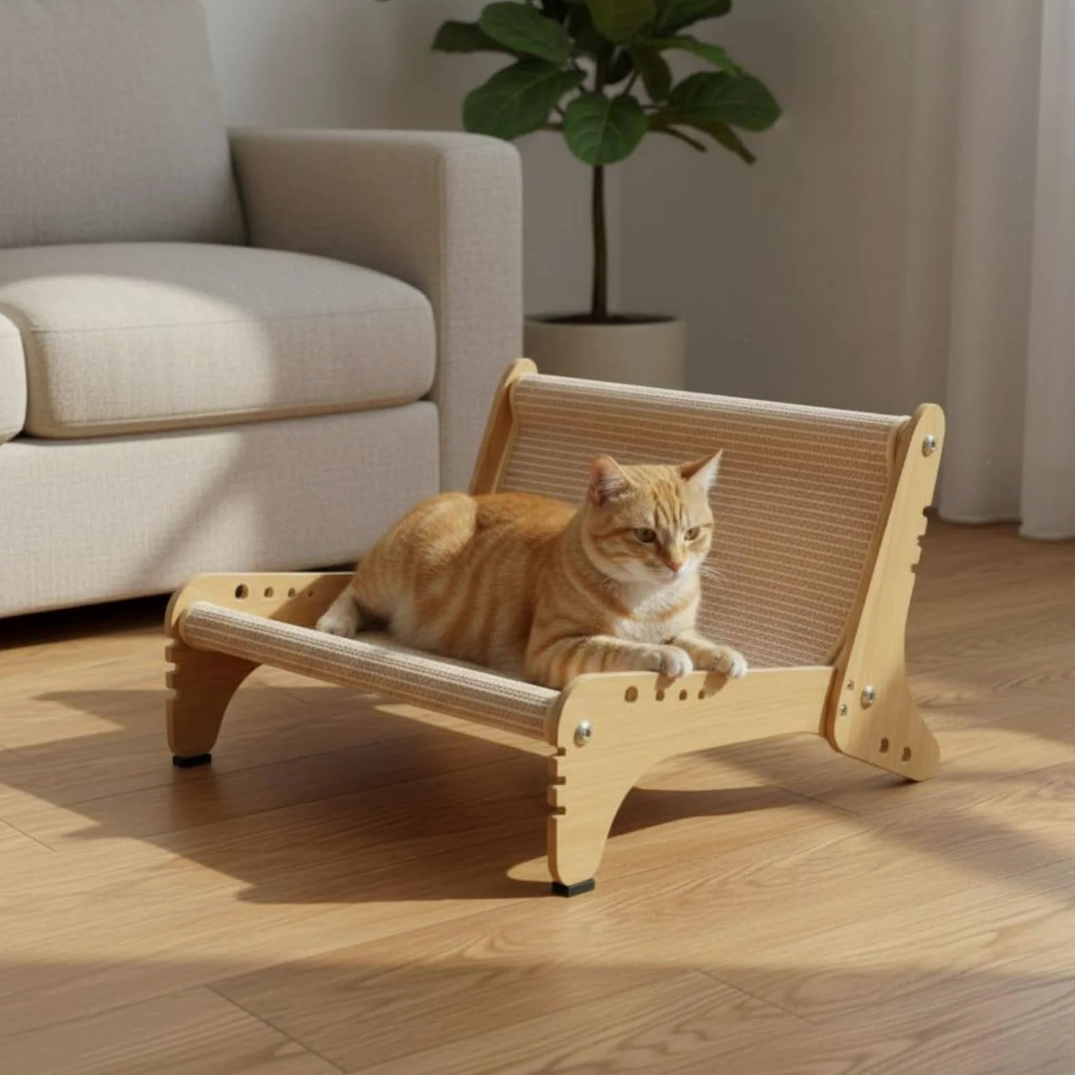 Mascotas Rascador Multifunción para s, Perros Pequeños, Interior, Salón, Junto a la, 63.5 49 36cm, Estilo Dos