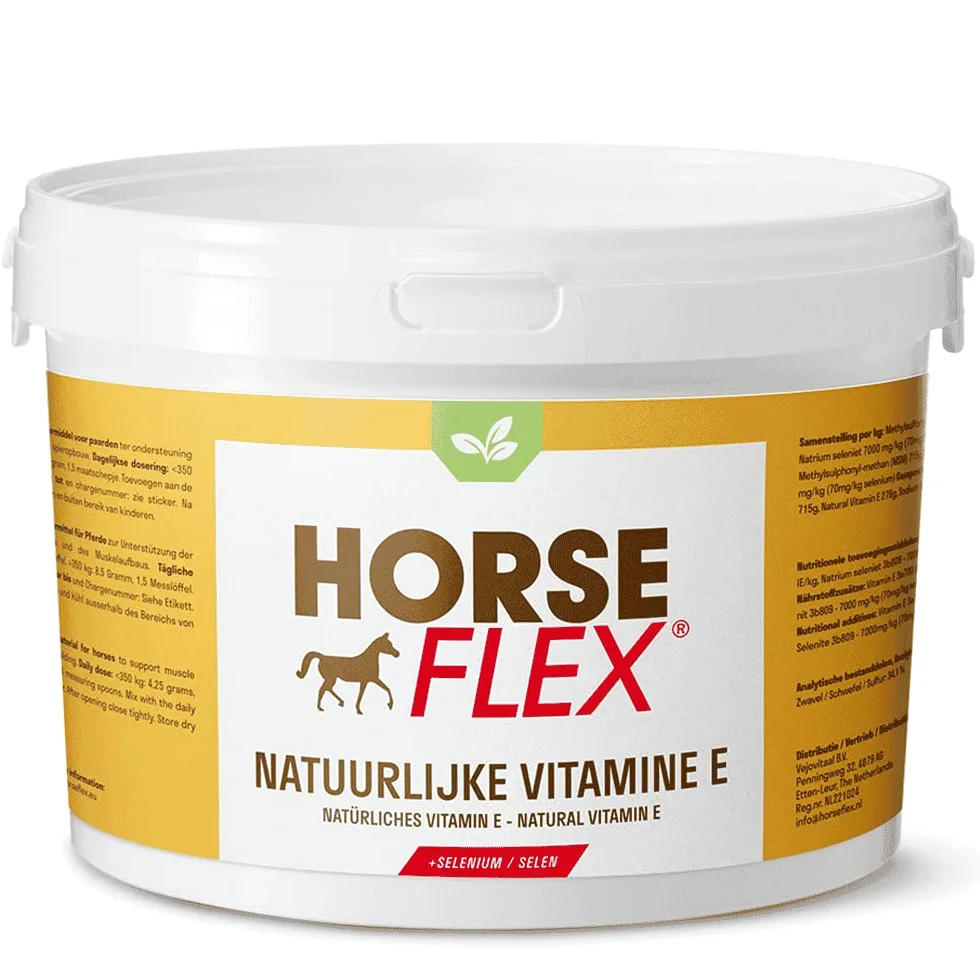 Vitamina E + selenio en polvo natural para caballos para apoyar las funciones musculares, el metabolismo muscular y el desarrollo muscular - 816 gramos