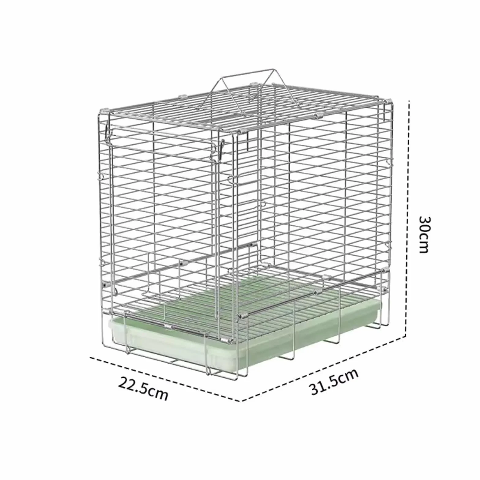 Jaula para pájaros, Jaula para Loros de Acero Inoxidable Plegable para Exteriores, Jaula portátil de Mano para Transporte de Aves (Blanca)